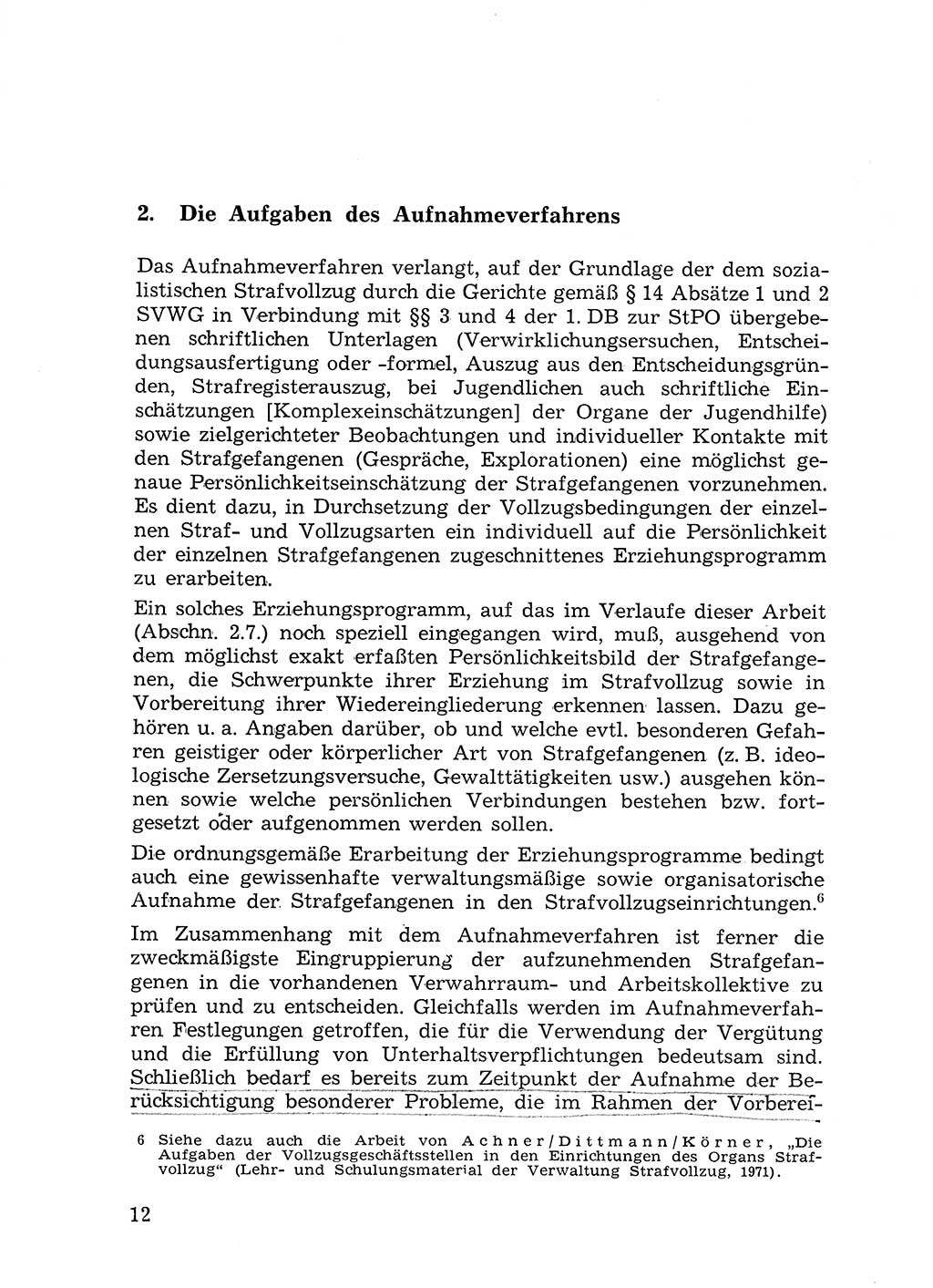 Sozialistischer Strafvollzug (SV) [Deutsche Demokratische Republik (DDR)] 1972, Seite 12 (Soz. SV DDR 1972, S. 12)