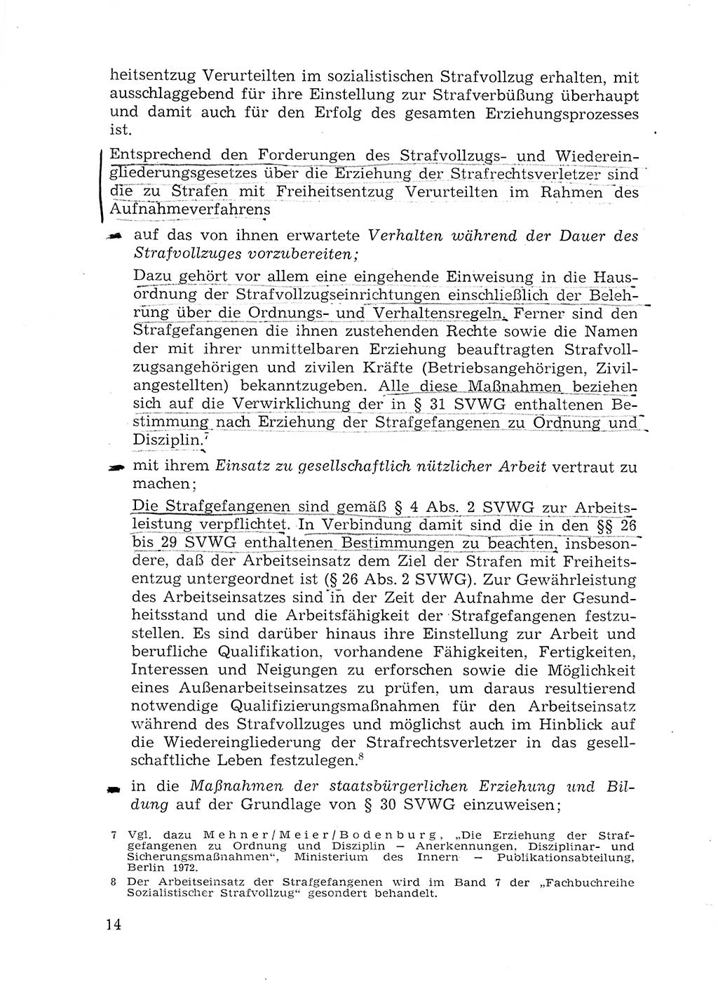 Sozialistischer Strafvollzug (SV) [Deutsche Demokratische Republik (DDR)] 1972, Seite 14 (Soz. SV DDR 1972, S. 14)