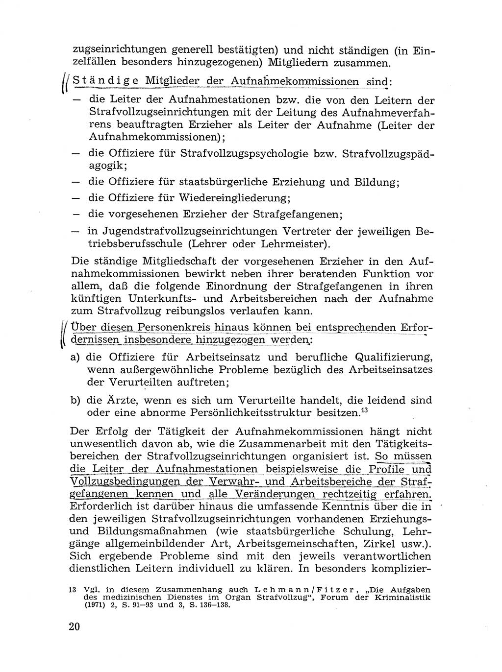 Sozialistischer Strafvollzug (SV) [Deutsche Demokratische Republik (DDR)] 1972, Seite 20 (Soz. SV DDR 1972, S. 20)