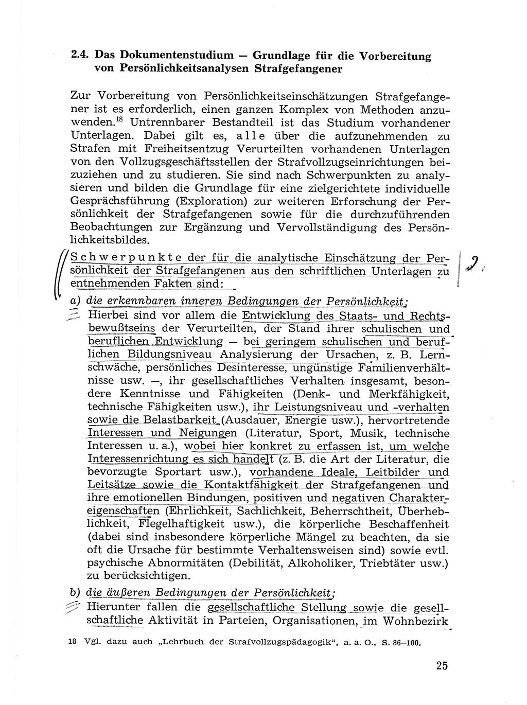 Sozialistischer Strafvollzug (SV) [Deutsche Demokratische Republik (DDR)] 1972, Seite 25 (Soz. SV DDR 1972, S. 25)