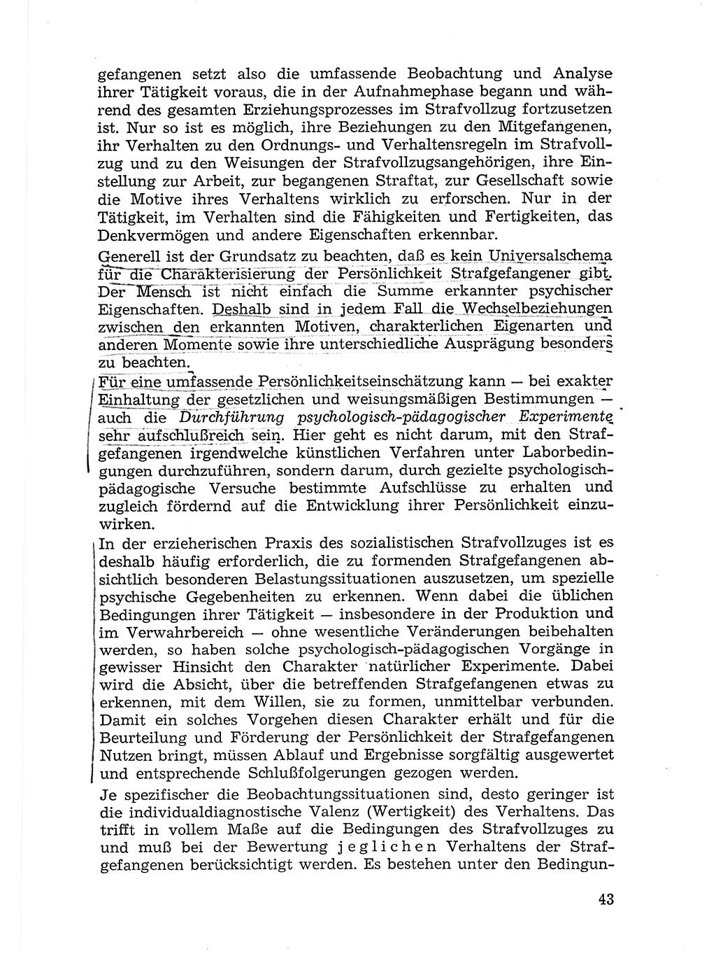 Sozialistischer Strafvollzug (SV) [Deutsche Demokratische Republik (DDR)] 1972, Seite 43 (Soz. SV DDR 1972, S. 43)