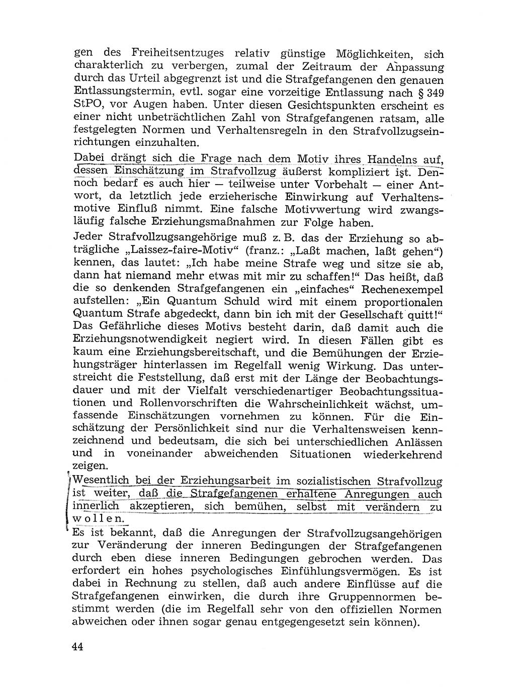 Sozialistischer Strafvollzug (SV) [Deutsche Demokratische Republik (DDR)] 1972, Seite 44 (Soz. SV DDR 1972, S. 44)