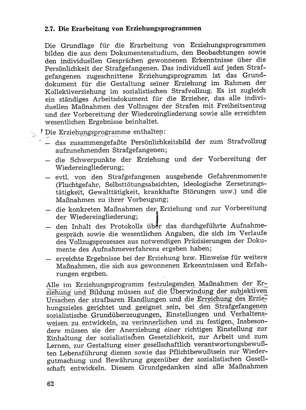 Sozialistischer Strafvollzug (SV) [Deutsche Demokratische Republik (DDR)] 1972, Seite 62 (Soz. SV DDR 1972, S. 62)