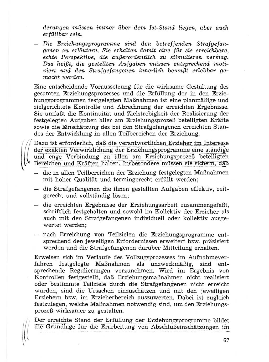 Sozialistischer Strafvollzug (SV) [Deutsche Demokratische Republik (DDR)] 1972, Seite 67 (Soz. SV DDR 1972, S. 67)