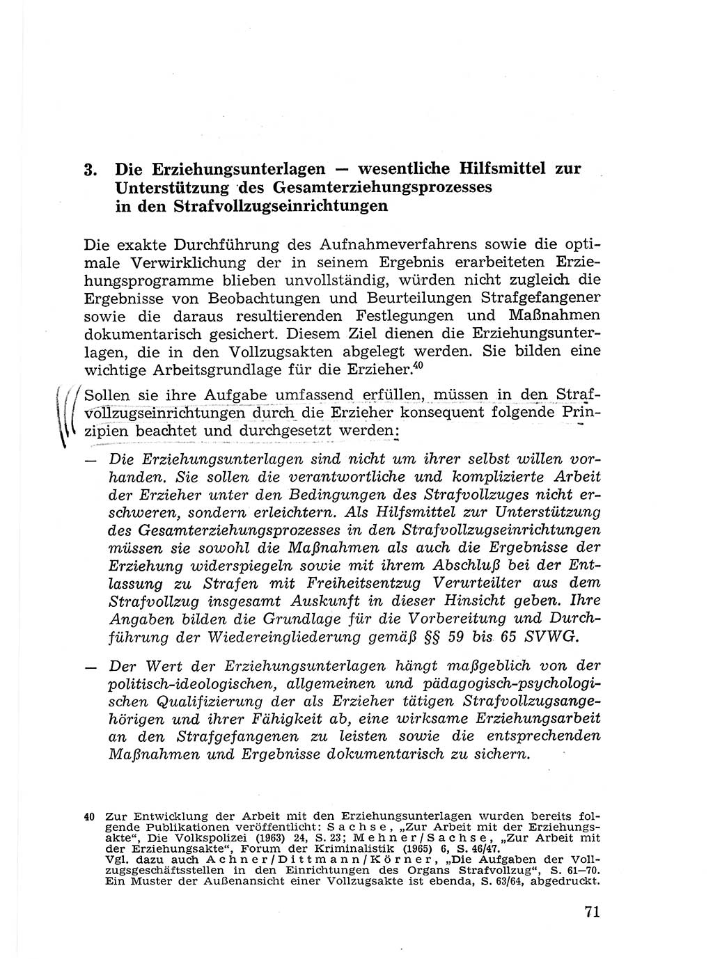 Sozialistischer Strafvollzug (SV) [Deutsche Demokratische Republik (DDR)] 1972, Seite 71 (Soz. SV DDR 1972, S. 71)