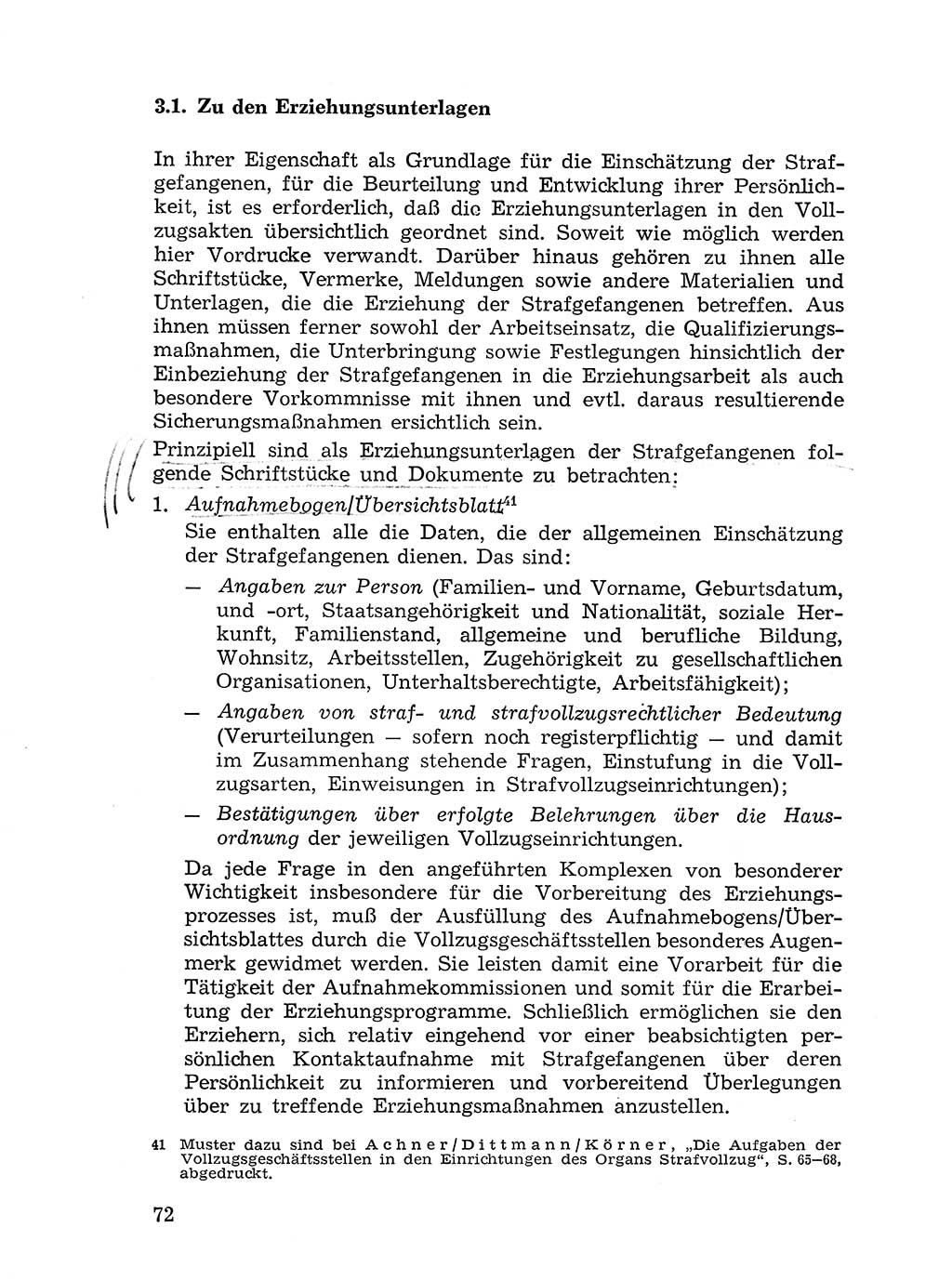 Sozialistischer Strafvollzug (SV) [Deutsche Demokratische Republik (DDR)] 1972, Seite 72 (Soz. SV DDR 1972, S. 72)