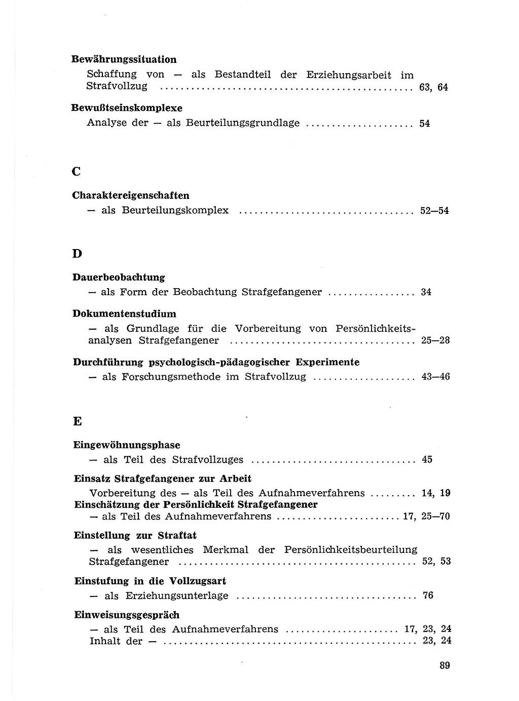 Sozialistischer Strafvollzug (SV) [Deutsche Demokratische Republik (DDR)] 1972, Seite 89 (Soz. SV DDR 1972, S. 89)