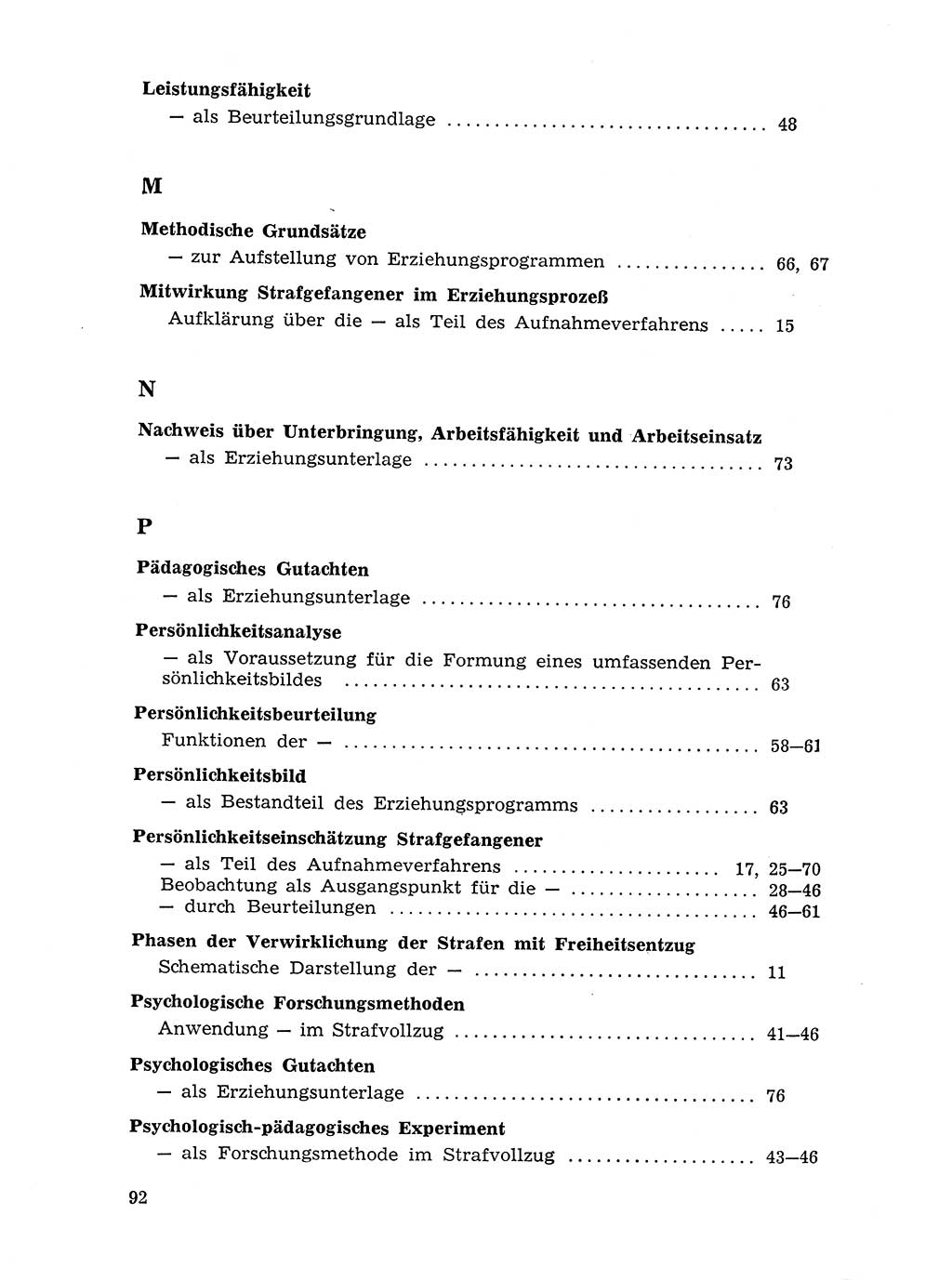 Sozialistischer Strafvollzug (SV) [Deutsche Demokratische Republik (DDR)] 1972, Seite 92 (Soz. SV DDR 1972, S. 92)