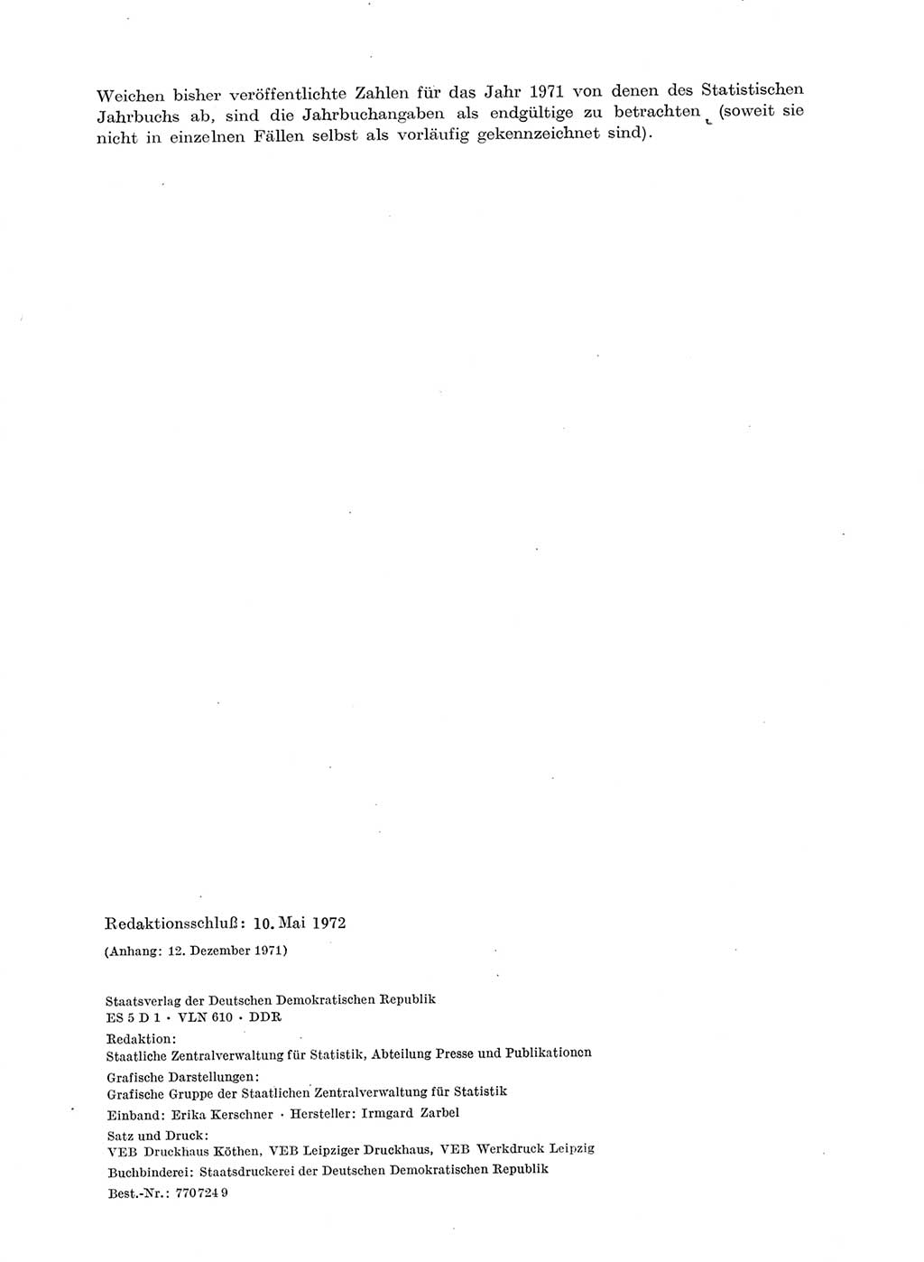 Statistisches Jahrbuch der Deutschen Demokratischen Republik (DDR) 1972, Seite 2 (Stat. Jb. DDR 1972, S. 2)