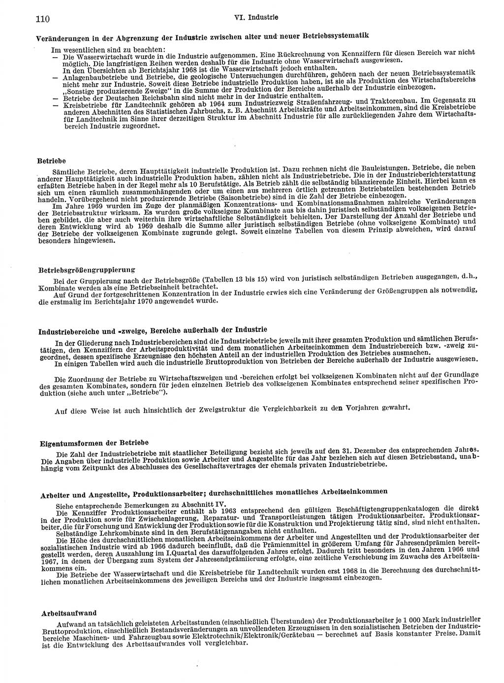 Statistisches Jahrbuch der Deutschen Demokratischen Republik (DDR) 1972, Seite 110 (Stat. Jb. DDR 1972, S. 110)