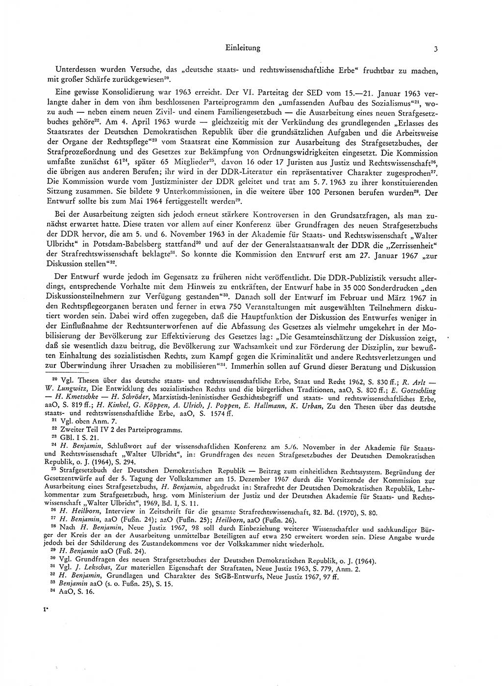 Strafgesetzgebung in Deutschland [Bundesrepublik Deutschland (BRD) und Deutsche Demokratische Republik (DDR)] 1972, Seite 3 (Str.-Ges. Dtl. StGB BRD DDR 1972, S. 3)