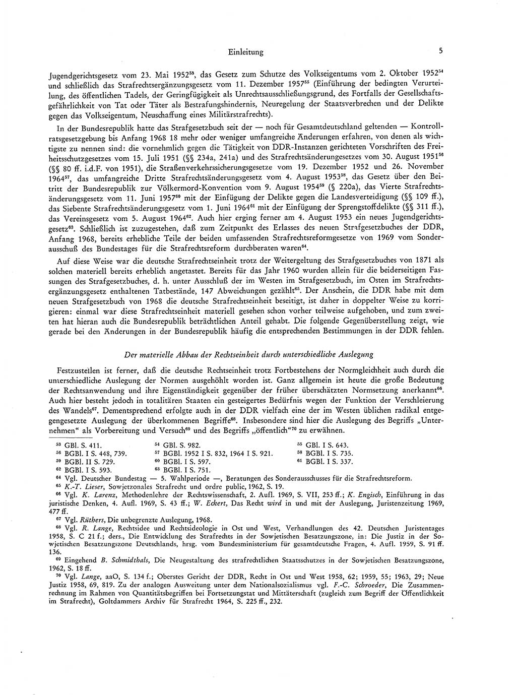 Strafgesetzgebung in Deutschland [Bundesrepublik Deutschland (BRD) und Deutsche Demokratische Republik (DDR)] 1972, Seite 5 (Str.-Ges. Dtl. StGB BRD DDR 1972, S. 5)