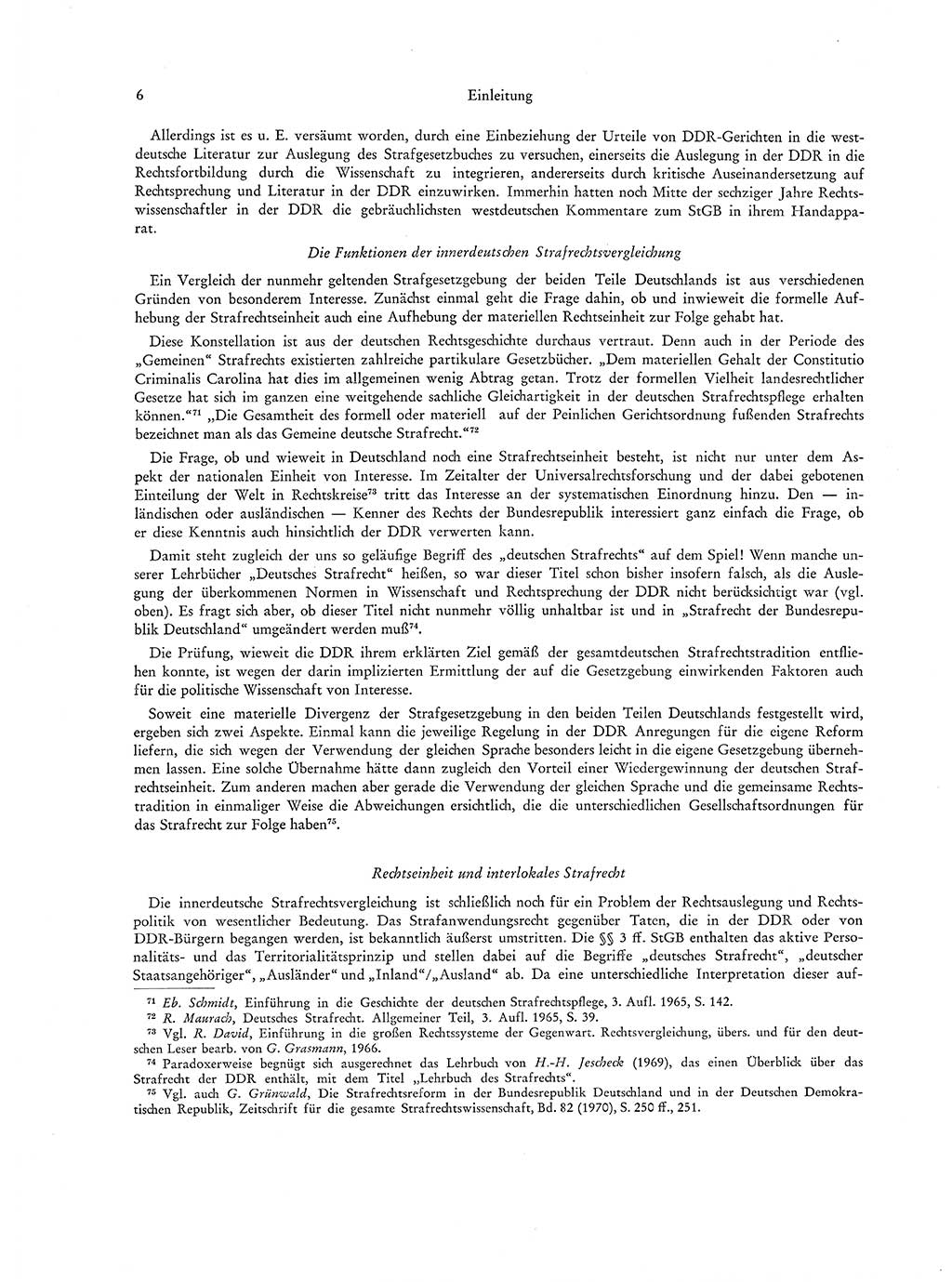 Strafgesetzgebung in Deutschland [Bundesrepublik Deutschland (BRD) und Deutsche Demokratische Republik (DDR)] 1972, Seite 6 (Str.-Ges. Dtl. StGB BRD DDR 1972, S. 6)
