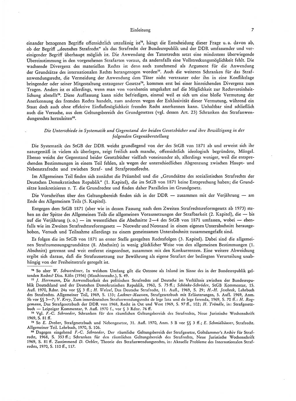 Strafgesetzgebung in Deutschland [Bundesrepublik Deutschland (BRD) und Deutsche Demokratische Republik (DDR)] 1972, Seite 7 (Str.-Ges. Dtl. StGB BRD DDR 1972, S. 7)