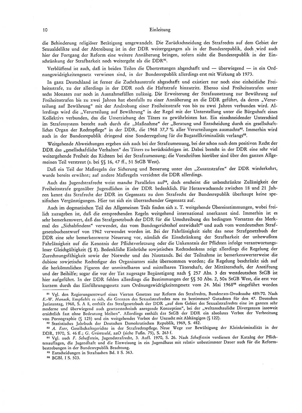 Strafgesetzgebung in Deutschland [Bundesrepublik Deutschland (BRD) und Deutsche Demokratische Republik (DDR)] 1972, Seite 10 (Str.-Ges. Dtl. StGB BRD DDR 1972, S. 10)