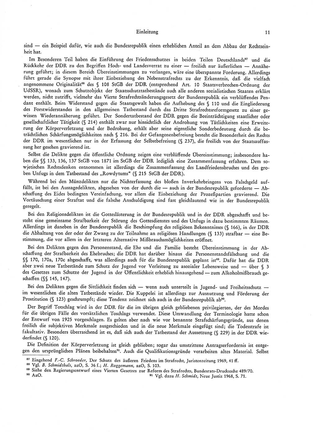 Strafgesetzgebung in Deutschland [Bundesrepublik Deutschland (BRD) und Deutsche Demokratische Republik (DDR)] 1972, Seite 11 (Str.-Ges. Dtl. StGB BRD DDR 1972, S. 11)