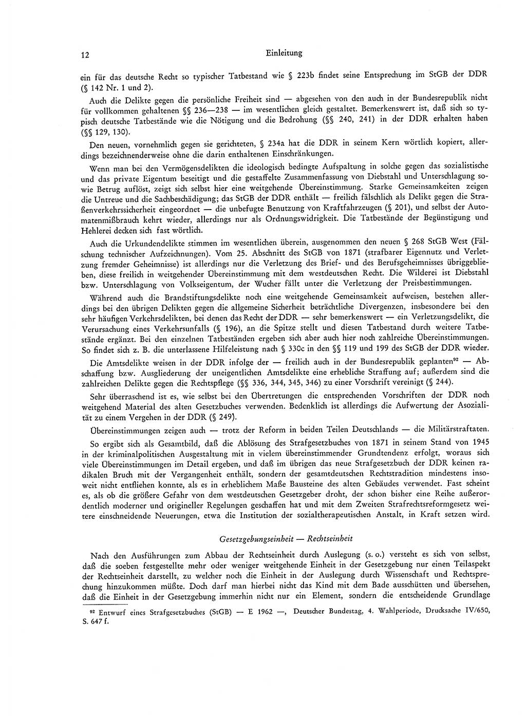 Strafgesetzgebung in Deutschland [Bundesrepublik Deutschland (BRD) und Deutsche Demokratische Republik (DDR)] 1972, Seite 12 (Str.-Ges. Dtl. StGB BRD DDR 1972, S. 12)