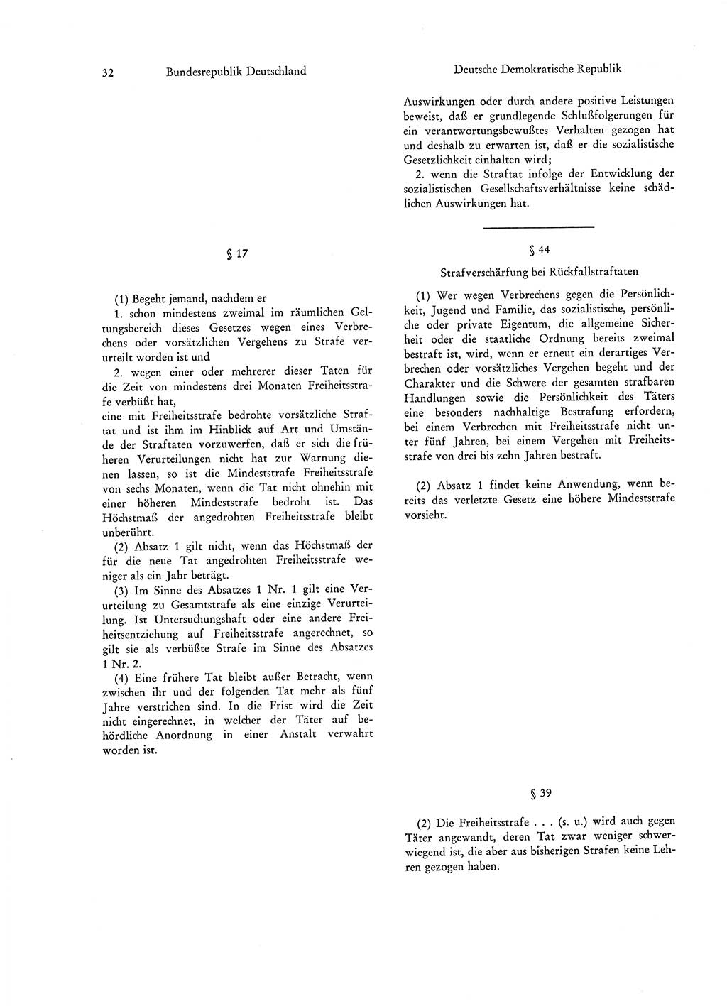 Strafgesetzgebung in Deutschland [Bundesrepublik Deutschland (BRD) und Deutsche Demokratische Republik (DDR)] 1972, Seite 32 (Str.-Ges. Dtl. StGB BRD DDR 1972, S. 32)