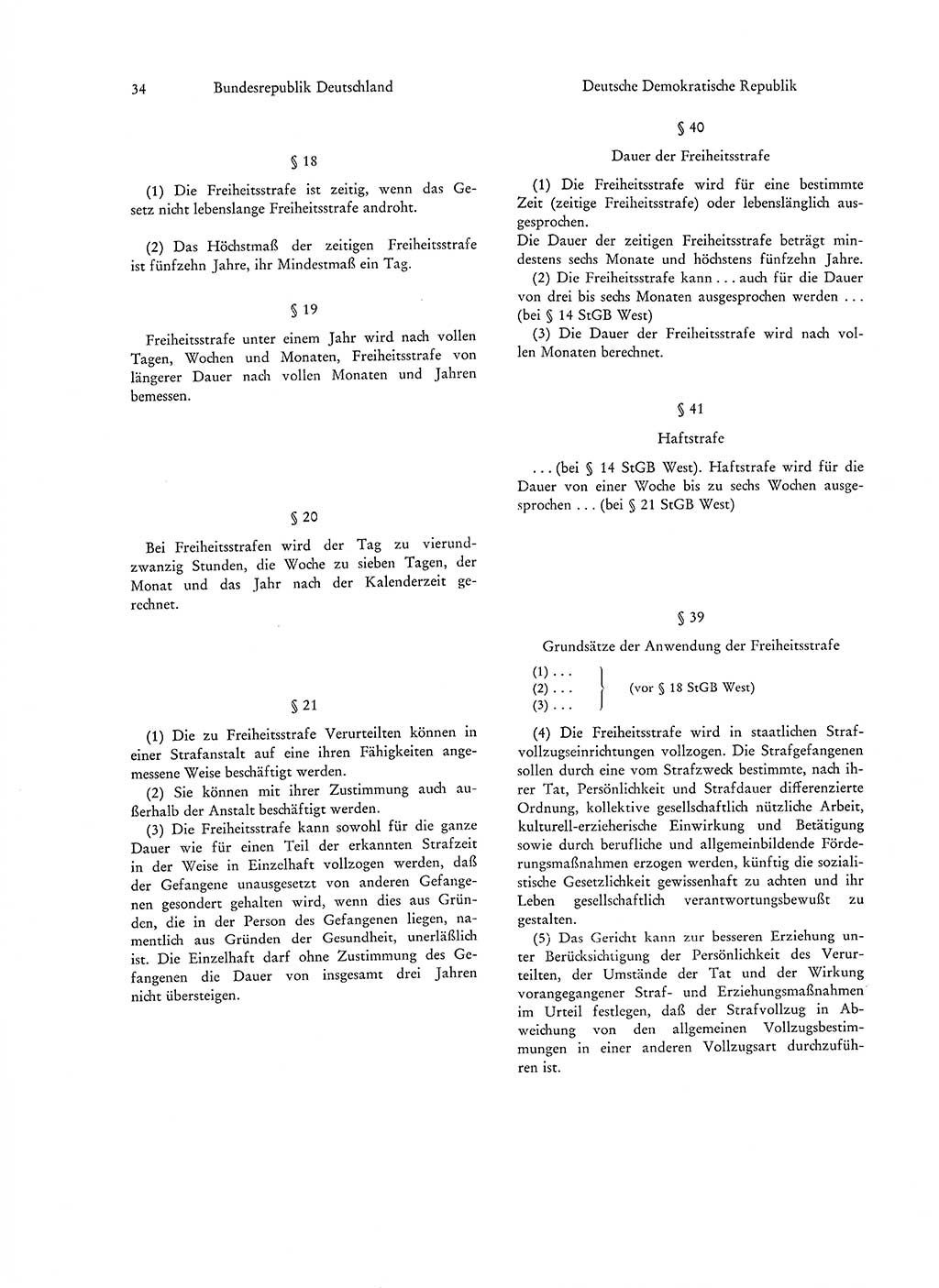 Strafgesetzgebung in Deutschland [Bundesrepublik Deutschland (BRD) und Deutsche Demokratische Republik (DDR)] 1972, Seite 34 (Str.-Ges. Dtl. StGB BRD DDR 1972, S. 34)