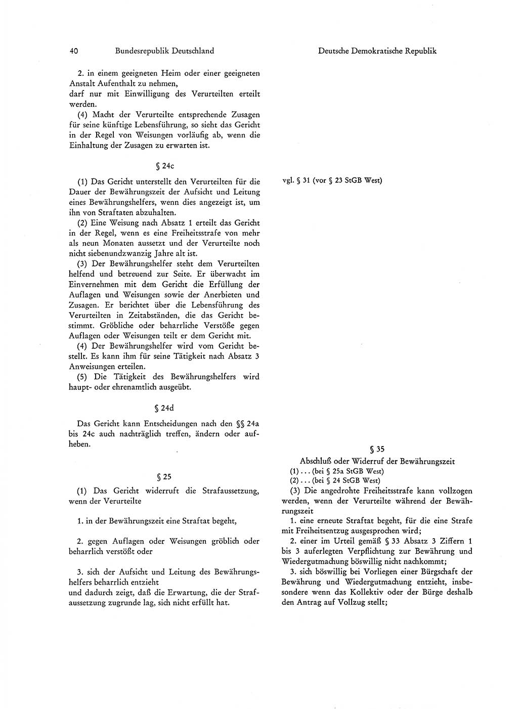 Strafgesetzgebung in Deutschland [Bundesrepublik Deutschland (BRD) und Deutsche Demokratische Republik (DDR)] 1972, Seite 40 (Str.-Ges. Dtl. StGB BRD DDR 1972, S. 40)