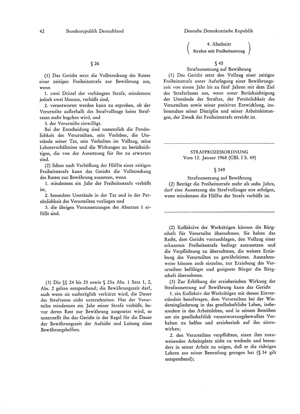 Strafgesetzgebung in Deutschland [Bundesrepublik Deutschland (BRD) und Deutsche Demokratische Republik (DDR)] 1972, Seite 42 (Str.-Ges. Dtl. StGB BRD DDR 1972, S. 42)