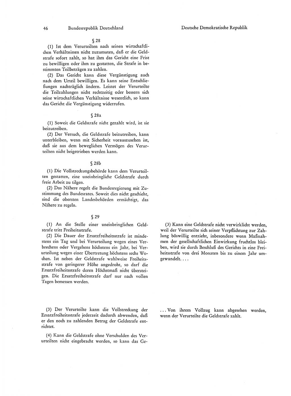 Strafgesetzgebung in Deutschland [Bundesrepublik Deutschland (BRD) und Deutsche Demokratische Republik (DDR)] 1972, Seite 46 (Str.-Ges. Dtl. StGB BRD DDR 1972, S. 46)