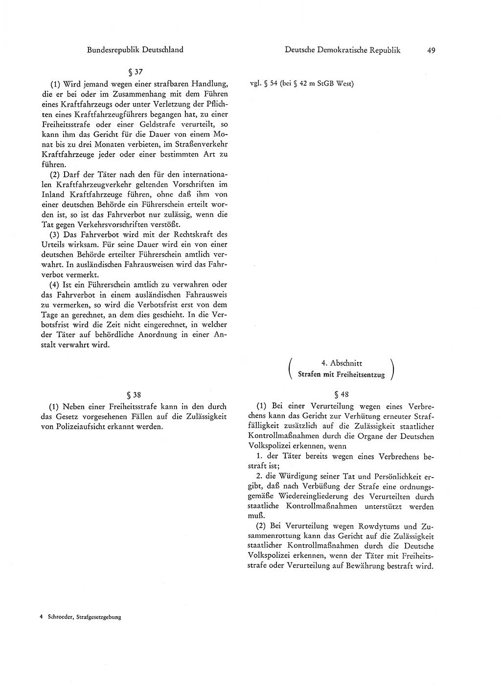 Strafgesetzgebung in Deutschland [Bundesrepublik Deutschland (BRD) und Deutsche Demokratische Republik (DDR)] 1972, Seite 49 (Str.-Ges. Dtl. StGB BRD DDR 1972, S. 49)