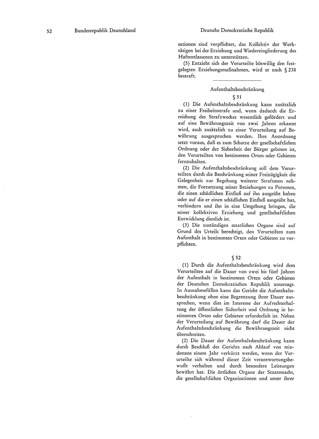 Strafgesetzgebung in Deutschland [Bundesrepublik Deutschland (BRD) und Deutsche Demokratische Republik (DDR)] 1972, Seite 52 (Str.-Ges. Dtl. StGB BRD DDR 1972, S. 52)