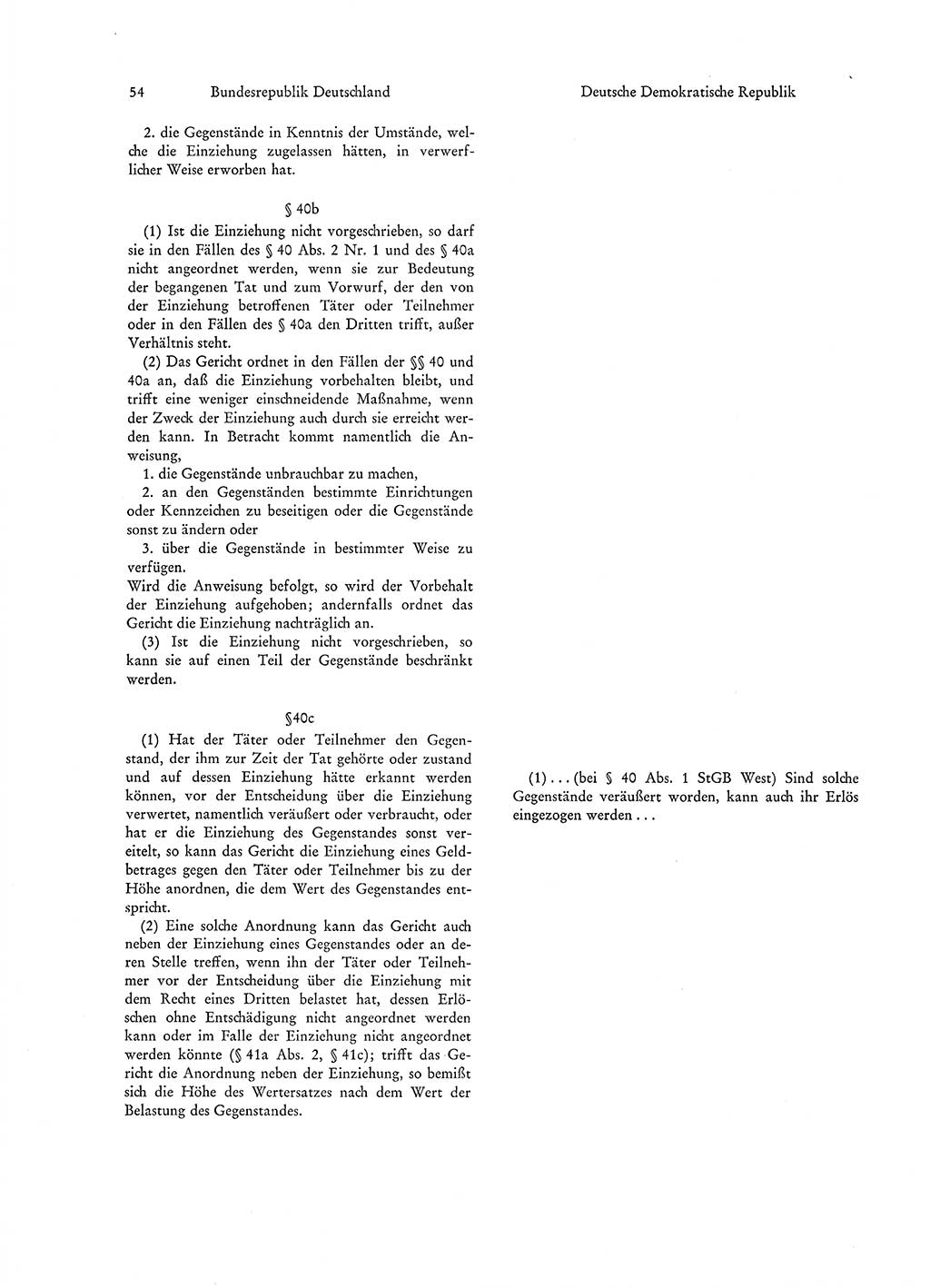 Strafgesetzgebung in Deutschland [Bundesrepublik Deutschland (BRD) und Deutsche Demokratische Republik (DDR)] 1972, Seite 54 (Str.-Ges. Dtl. StGB BRD DDR 1972, S. 54)