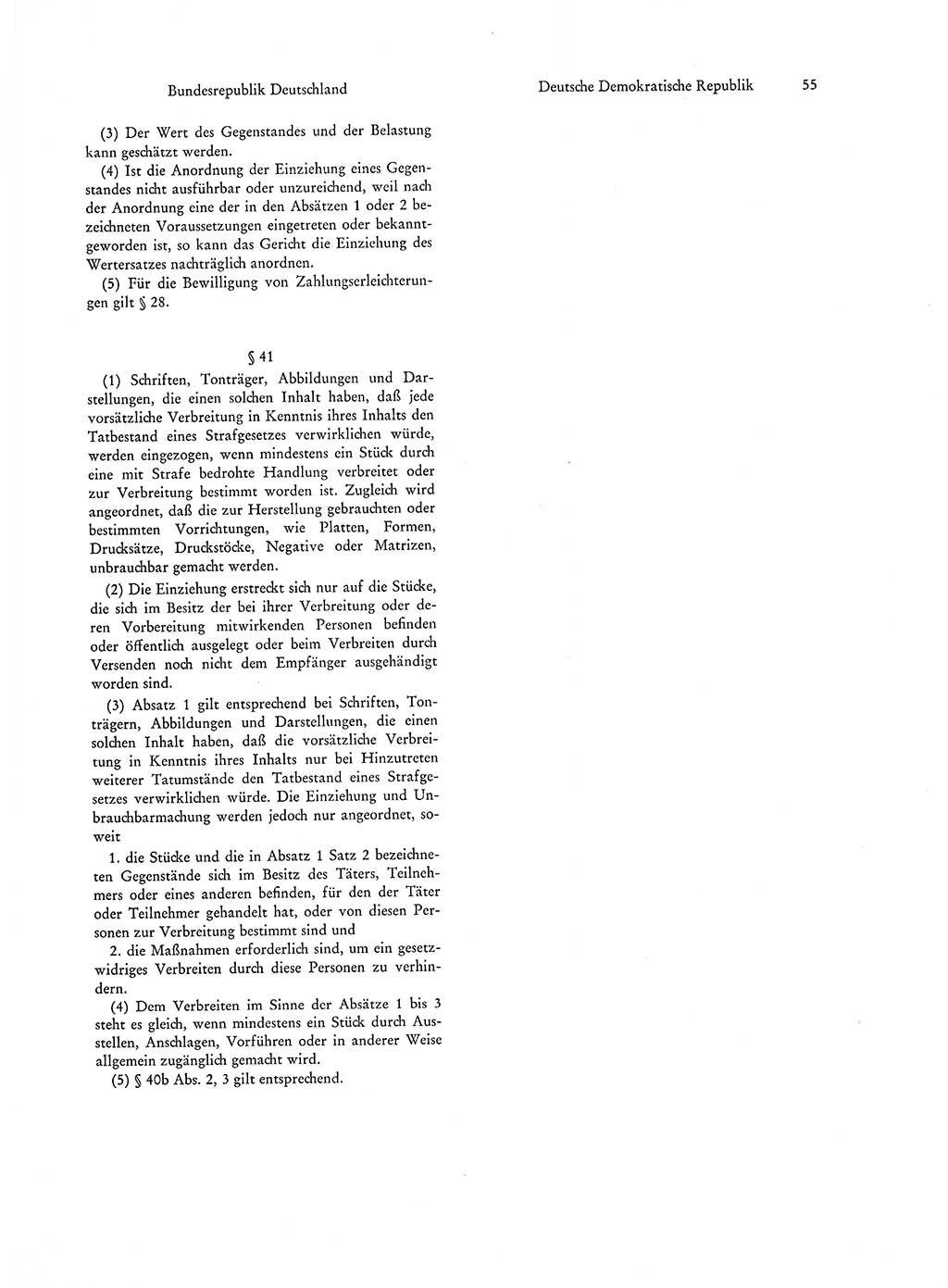 Strafgesetzgebung in Deutschland [Bundesrepublik Deutschland (BRD) und Deutsche Demokratische Republik (DDR)] 1972, Seite 55 (Str.-Ges. Dtl. StGB BRD DDR 1972, S. 55)