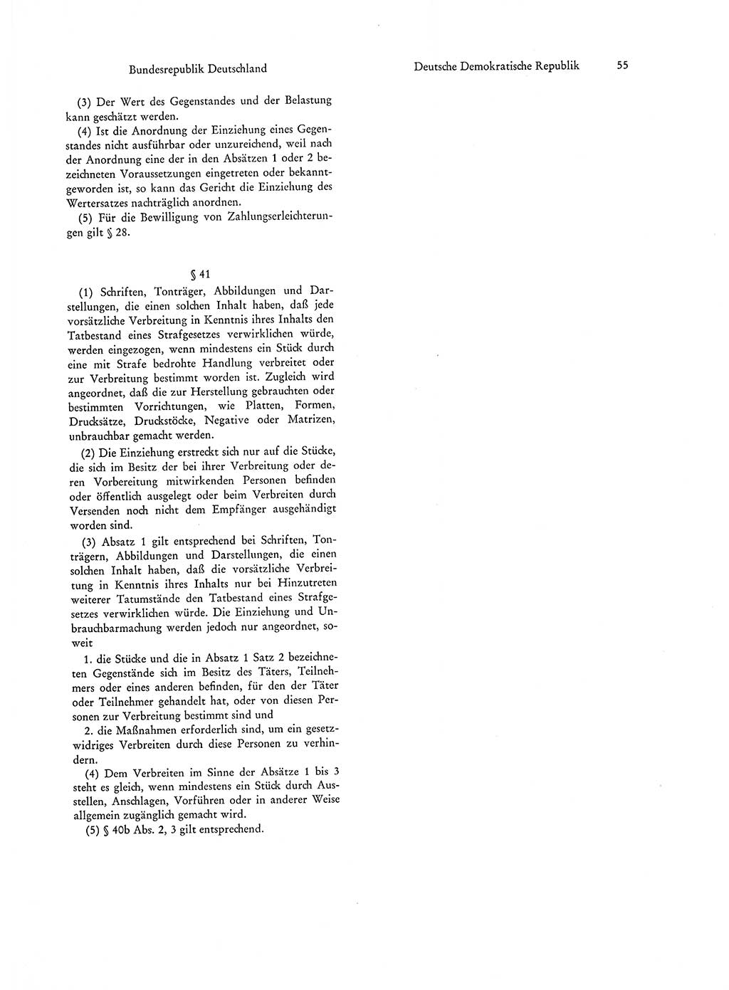 Strafgesetzgebung in Deutschland [Bundesrepublik Deutschland (BRD) und Deutsche Demokratische Republik (DDR)] 1972, Seite 55 (Str.-Ges. Dtl. StGB BRD DDR 1972, S. 55)