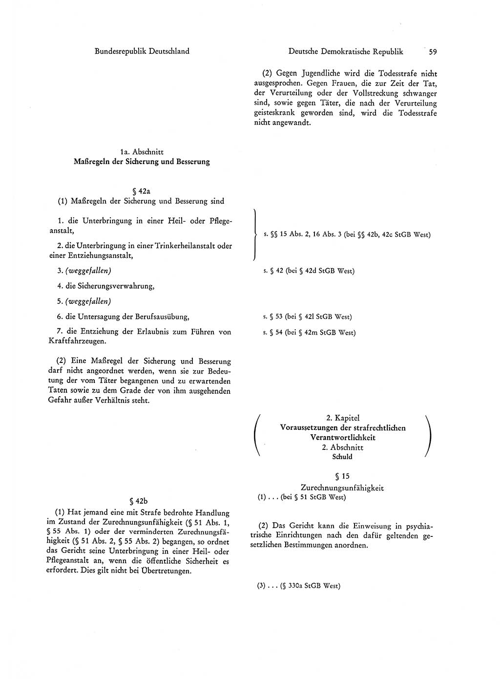 Strafgesetzgebung in Deutschland [Bundesrepublik Deutschland (BRD) und Deutsche Demokratische Republik (DDR)] 1972, Seite 59 (Str.-Ges. Dtl. StGB BRD DDR 1972, S. 59)