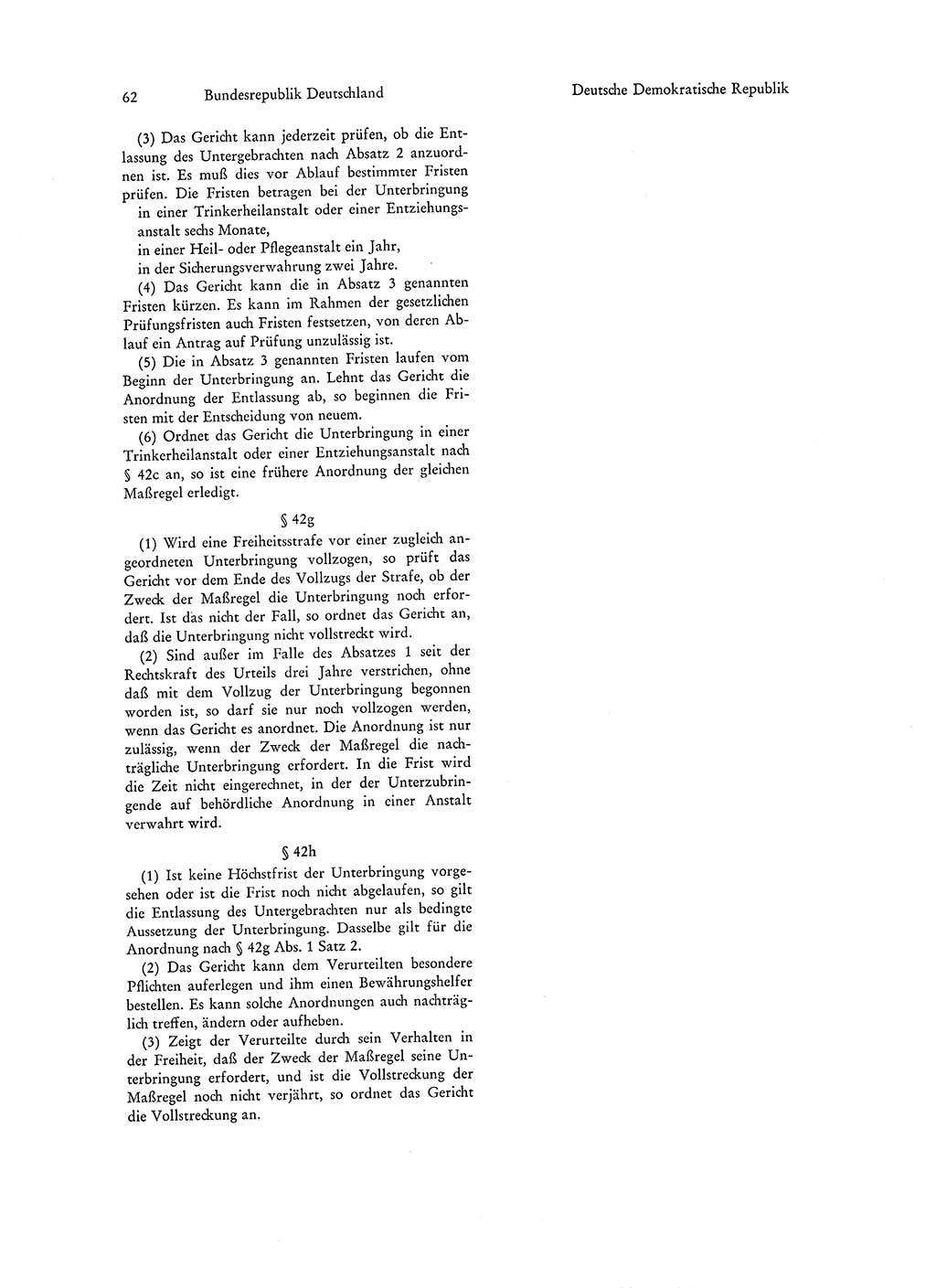 Strafgesetzgebung in Deutschland [Bundesrepublik Deutschland (BRD) und Deutsche Demokratische Republik (DDR)] 1972, Seite 62 (Str.-Ges. Dtl. StGB BRD DDR 1972, S. 62)
