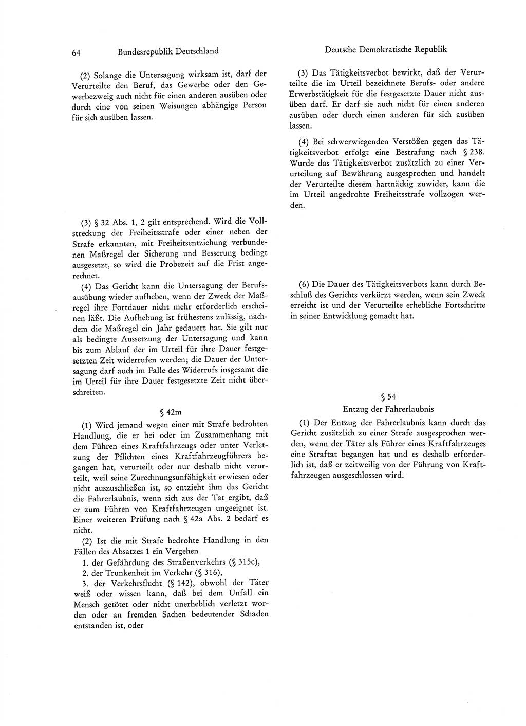 Strafgesetzgebung in Deutschland [Bundesrepublik Deutschland (BRD) und Deutsche Demokratische Republik (DDR)] 1972, Seite 64 (Str.-Ges. Dtl. StGB BRD DDR 1972, S. 64)