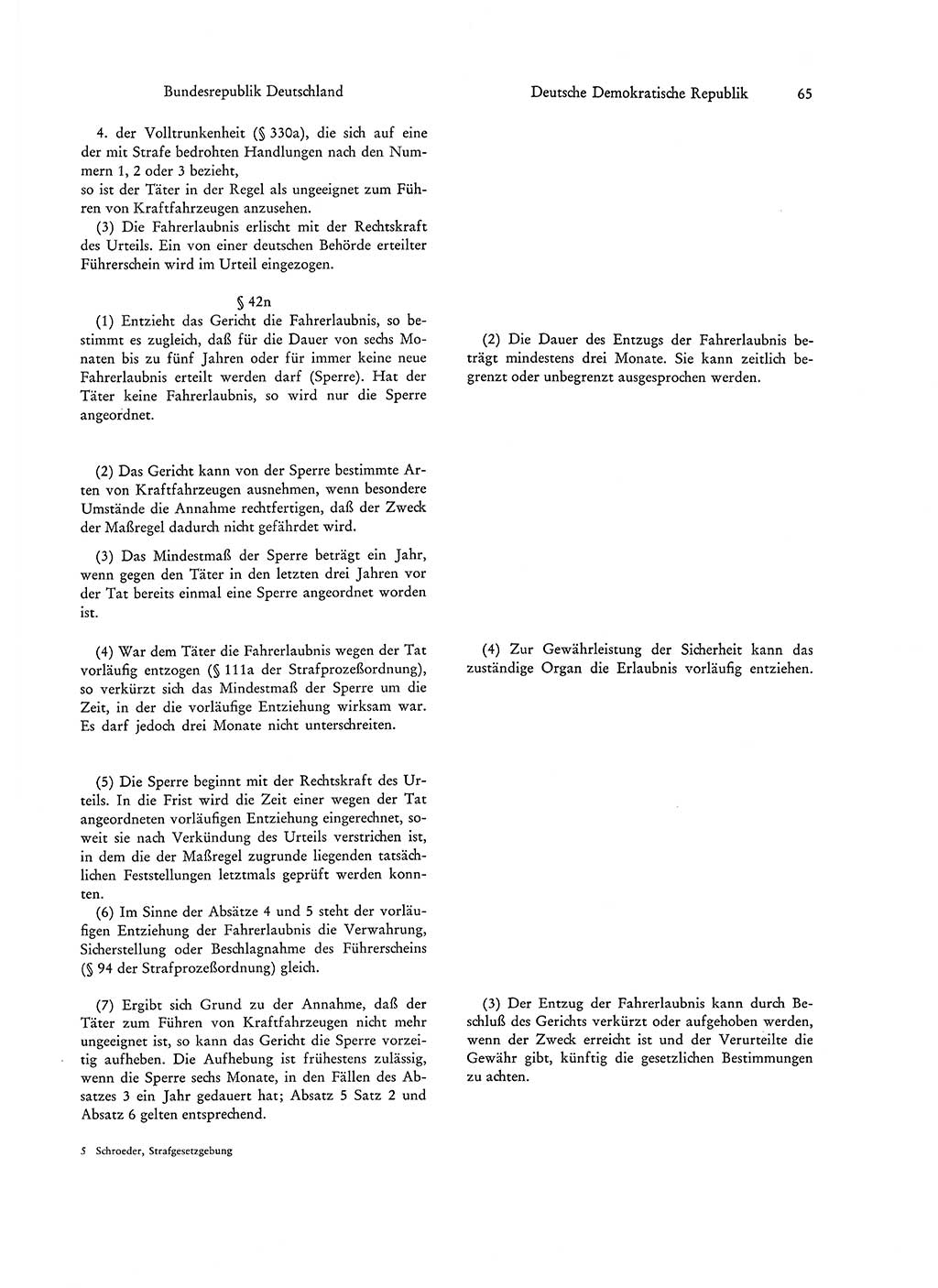 Strafgesetzgebung in Deutschland [Bundesrepublik Deutschland (BRD) und Deutsche Demokratische Republik (DDR)] 1972, Seite 65 (Str.-Ges. Dtl. StGB BRD DDR 1972, S. 65)