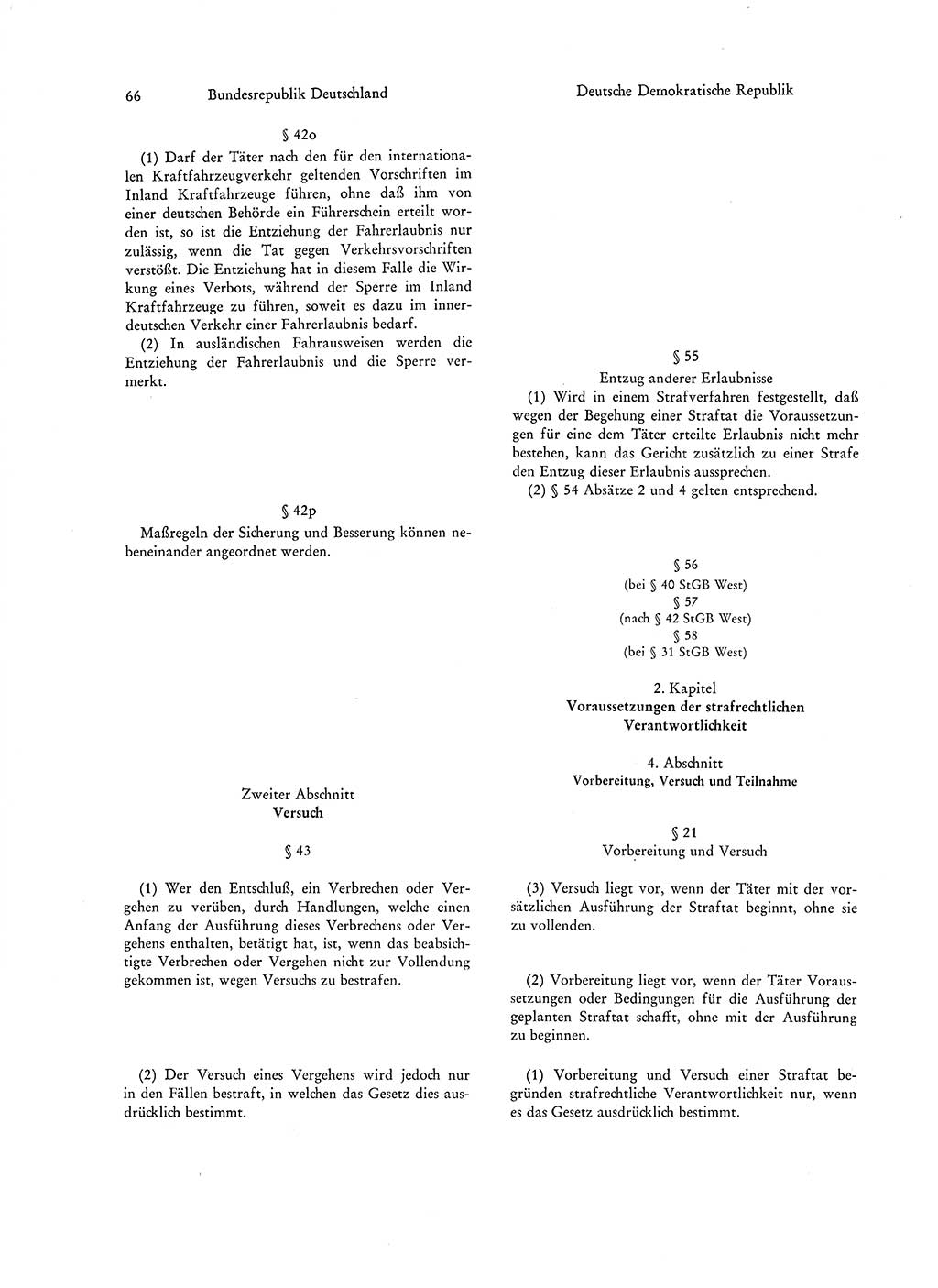 Strafgesetzgebung in Deutschland [Bundesrepublik Deutschland (BRD) und Deutsche Demokratische Republik (DDR)] 1972, Seite 66 (Str.-Ges. Dtl. StGB BRD DDR 1972, S. 66)