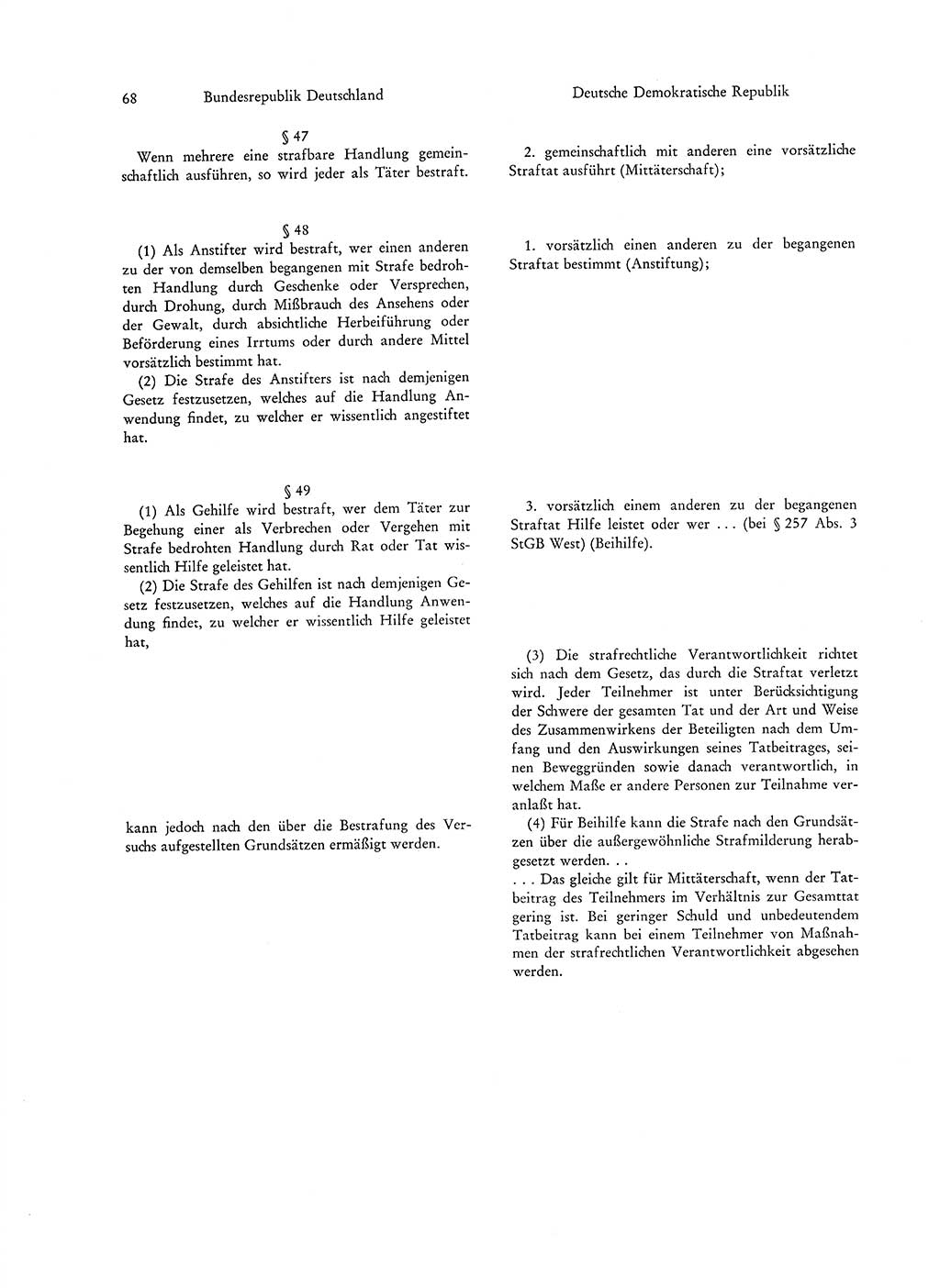 Strafgesetzgebung in Deutschland [Bundesrepublik Deutschland (BRD) und Deutsche Demokratische Republik (DDR)] 1972, Seite 68 (Str.-Ges. Dtl. StGB BRD DDR 1972, S. 68)