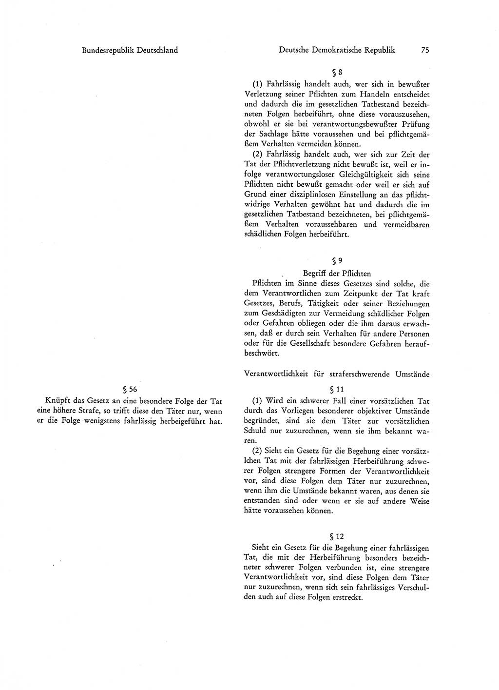 Strafgesetzgebung in Deutschland [Bundesrepublik Deutschland (BRD) und Deutsche Demokratische Republik (DDR)] 1972, Seite 75 (Str.-Ges. Dtl. StGB BRD DDR 1972, S. 75)