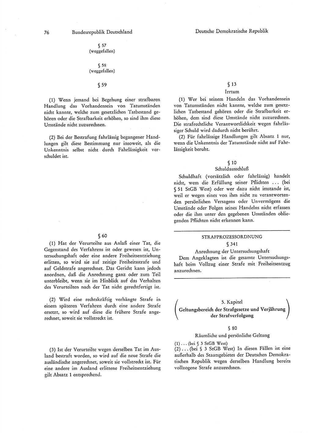 Strafgesetzgebung in Deutschland [Bundesrepublik Deutschland (BRD) und Deutsche Demokratische Republik (DDR)] 1972, Seite 76 (Str.-Ges. Dtl. StGB BRD DDR 1972, S. 76)