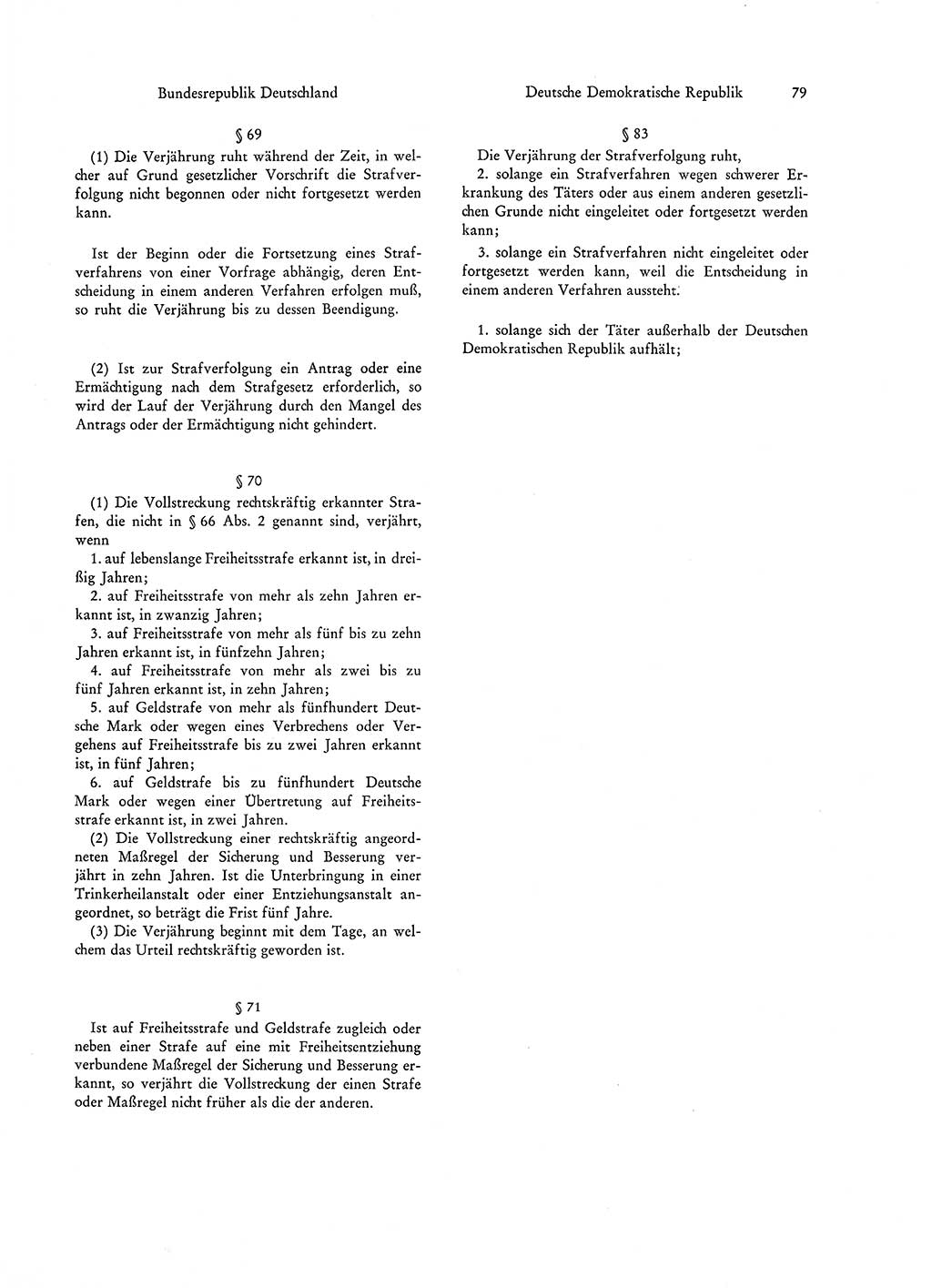 Strafgesetzgebung in Deutschland [Bundesrepublik Deutschland (BRD) und Deutsche Demokratische Republik (DDR)] 1972, Seite 79 (Str.-Ges. Dtl. StGB BRD DDR 1972, S. 79)