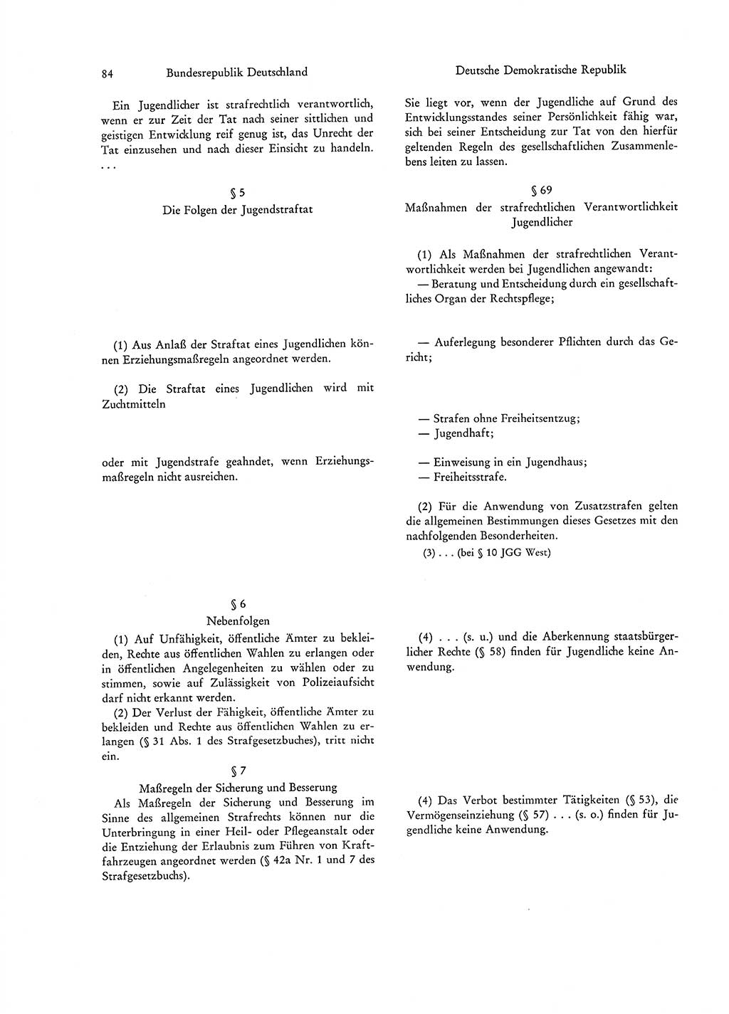 Strafgesetzgebung in Deutschland [Bundesrepublik Deutschland (BRD) und Deutsche Demokratische Republik (DDR)] 1972, Seite 84 (Str.-Ges. Dtl. StGB BRD DDR 1972, S. 84)