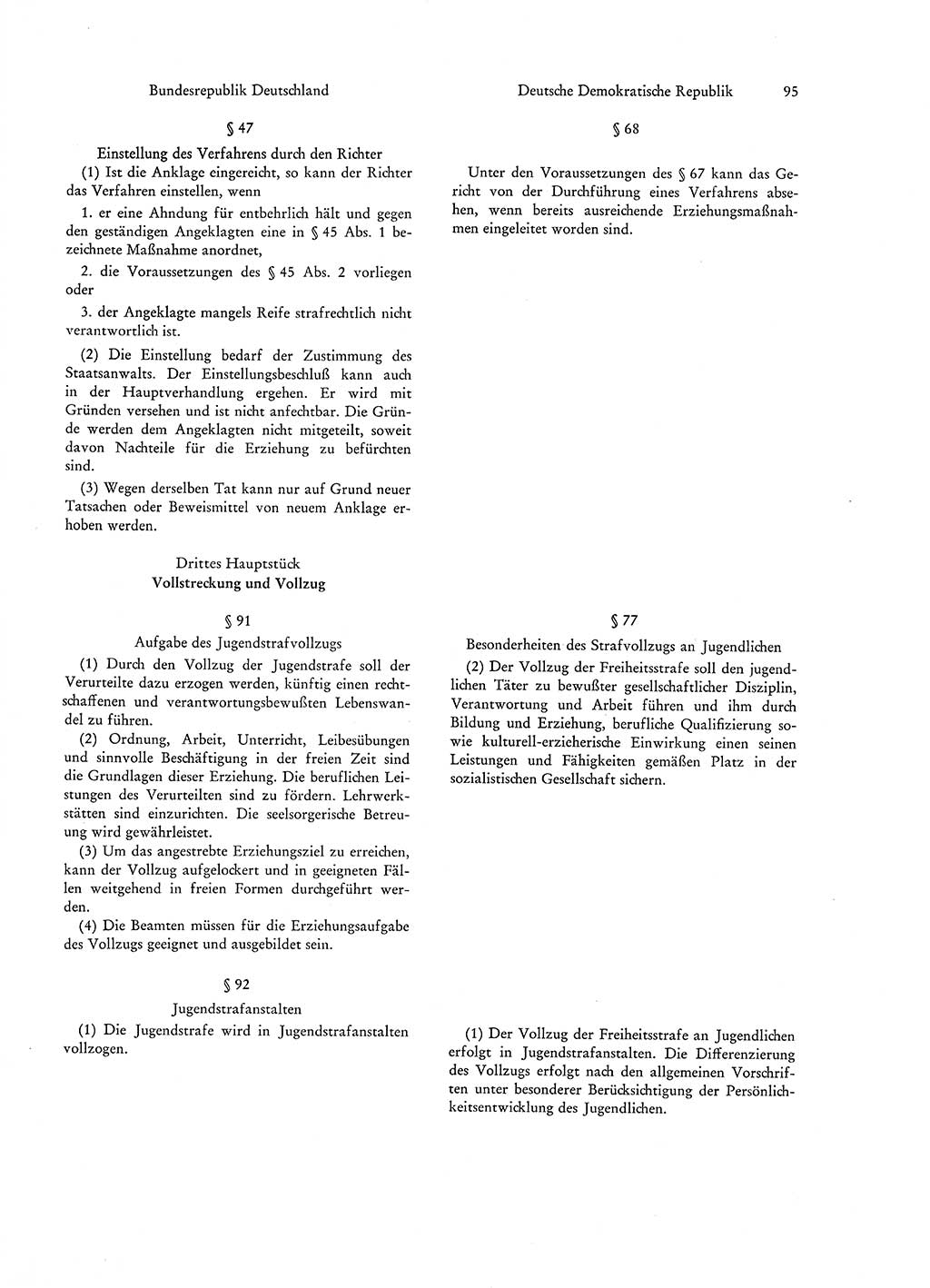 Strafgesetzgebung in Deutschland [Bundesrepublik Deutschland (BRD) und Deutsche Demokratische Republik (DDR)] 1972, Seite 95 (Str.-Ges. Dtl. StGB BRD DDR 1972, S. 95)