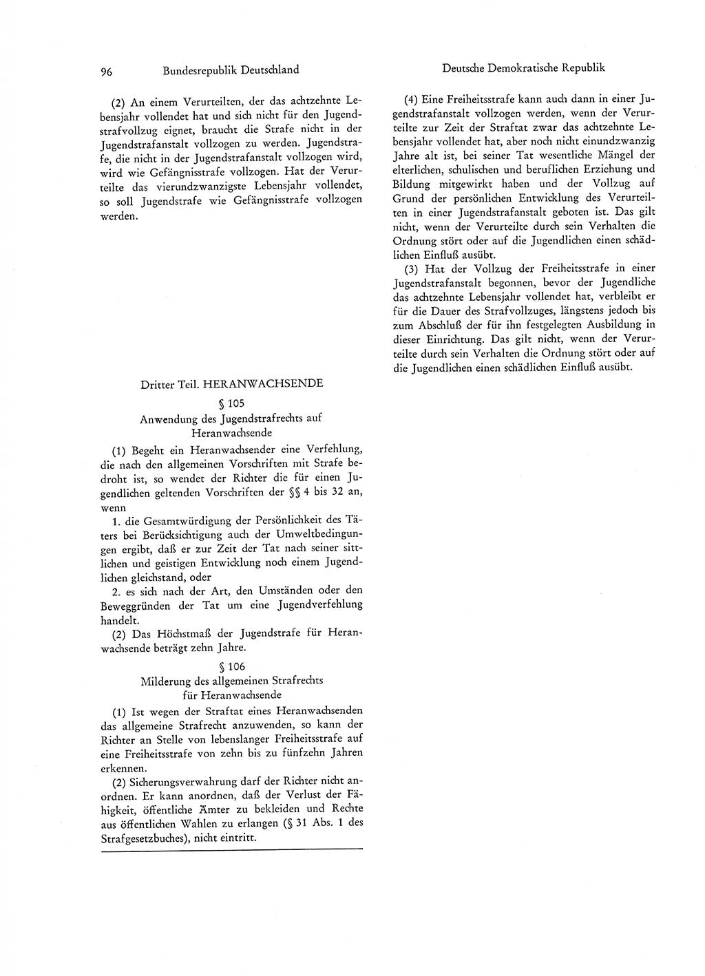 Strafgesetzgebung in Deutschland [Bundesrepublik Deutschland (BRD) und Deutsche Demokratische Republik (DDR)] 1972, Seite 96 (Str.-Ges. Dtl. StGB BRD DDR 1972, S. 96)