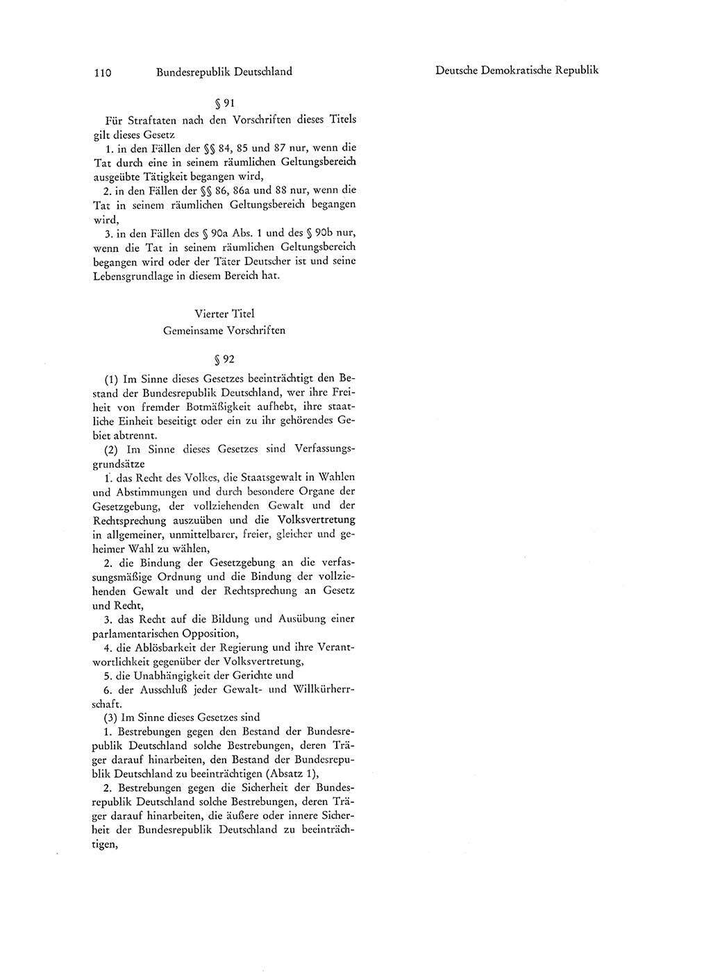 Strafgesetzgebung in Deutschland [Bundesrepublik Deutschland (BRD) und Deutsche Demokratische Republik (DDR)] 1972, Seite 110 (Str.-Ges. Dtl. StGB BRD DDR 1972, S. 110)