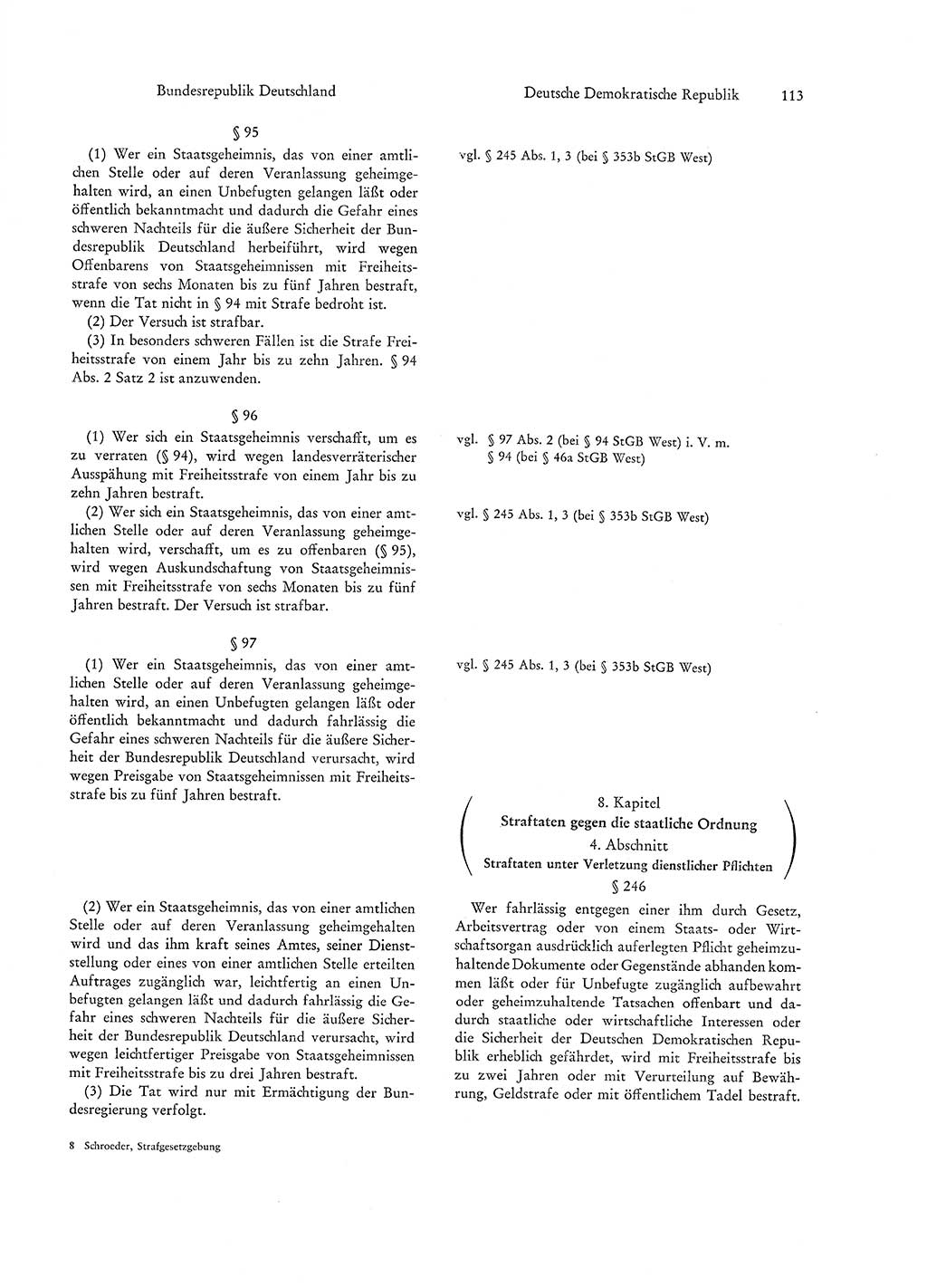 Strafgesetzgebung in Deutschland [Bundesrepublik Deutschland (BRD) und Deutsche Demokratische Republik (DDR)] 1972, Seite 113 (Str.-Ges. Dtl. StGB BRD DDR 1972, S. 113)