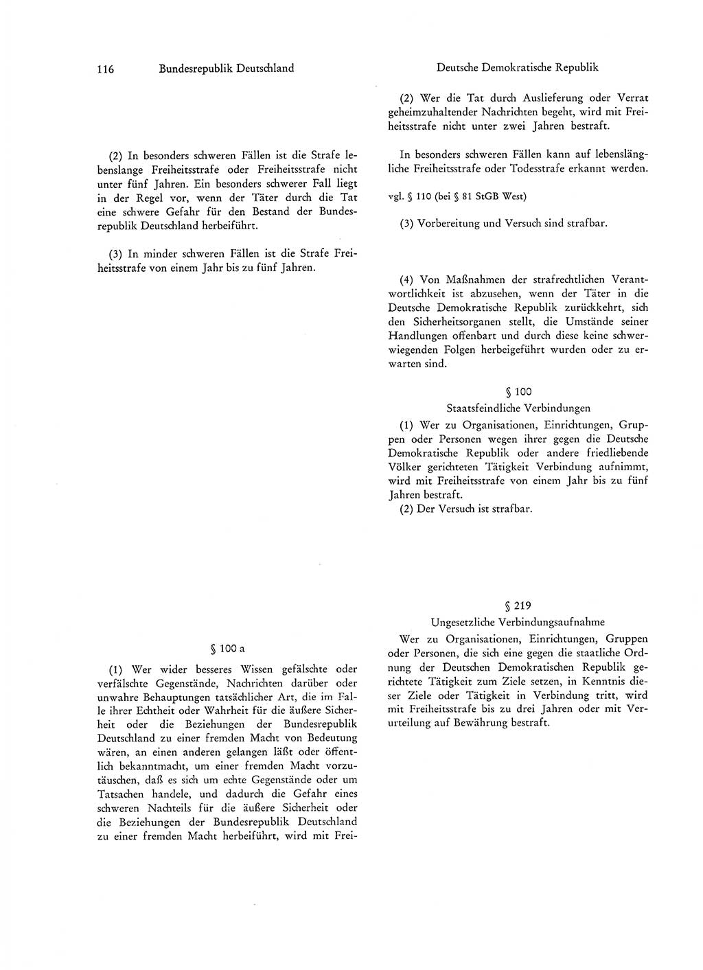 Strafgesetzgebung in Deutschland [Bundesrepublik Deutschland (BRD) und Deutsche Demokratische Republik (DDR)] 1972, Seite 116 (Str.-Ges. Dtl. StGB BRD DDR 1972, S. 116)