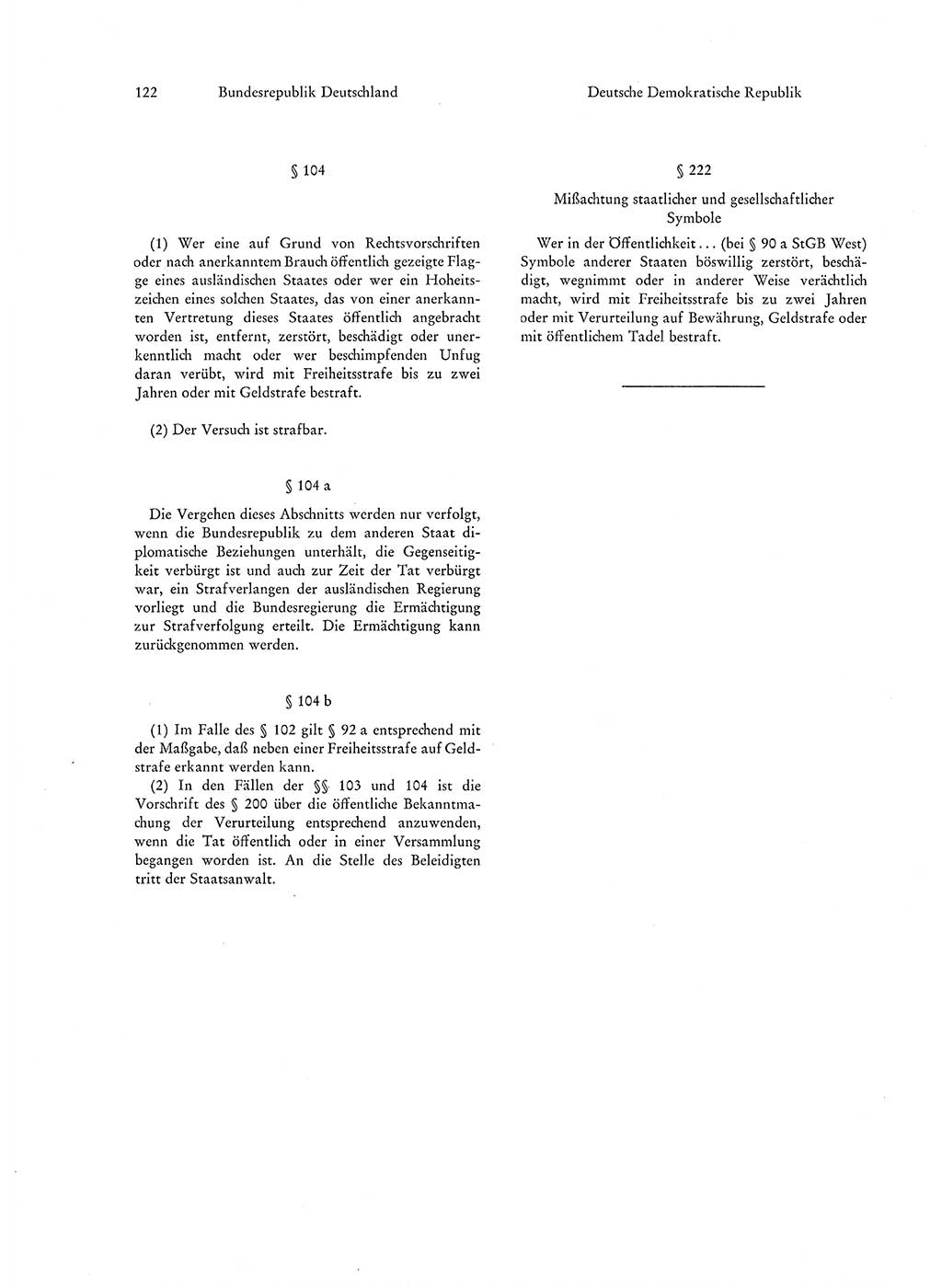 Strafgesetzgebung in Deutschland [Bundesrepublik Deutschland (BRD) und Deutsche Demokratische Republik (DDR)] 1972, Seite 122 (Str.-Ges. Dtl. StGB BRD DDR 1972, S. 122)