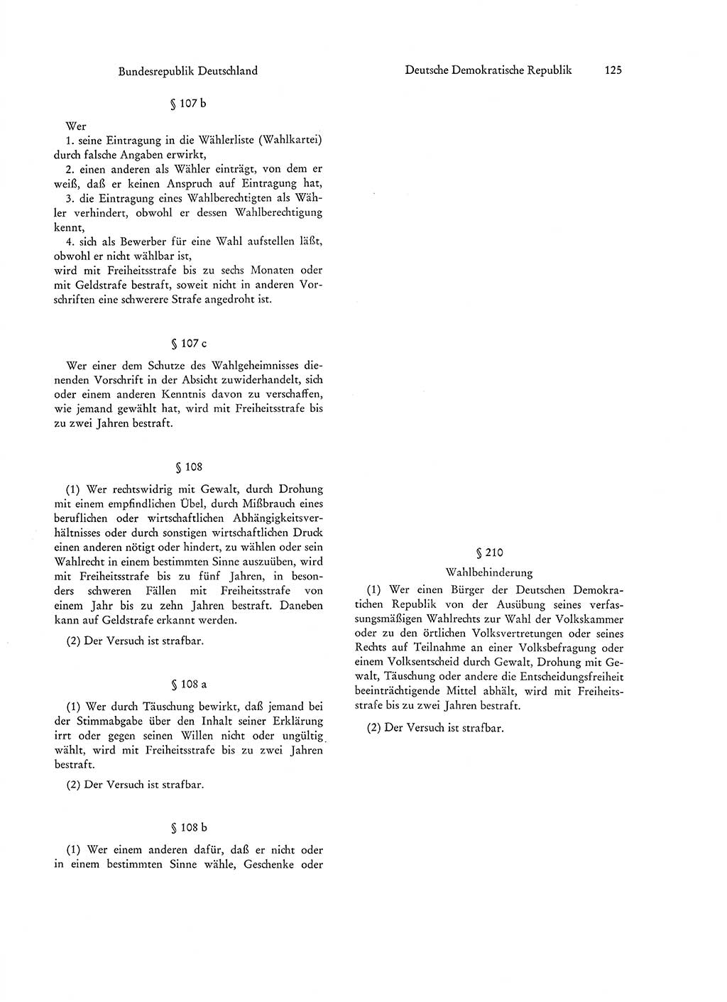 Strafgesetzgebung in Deutschland [Bundesrepublik Deutschland (BRD) und Deutsche Demokratische Republik (DDR)] 1972, Seite 125 (Str.-Ges. Dtl. StGB BRD DDR 1972, S. 125)