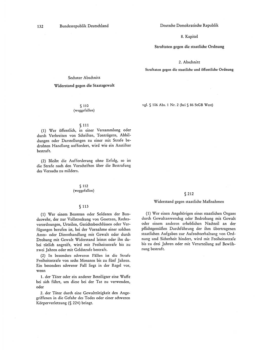 Strafgesetzgebung in Deutschland [Bundesrepublik Deutschland (BRD) und Deutsche Demokratische Republik (DDR)] 1972, Seite 132 (Str.-Ges. Dtl. StGB BRD DDR 1972, S. 132)