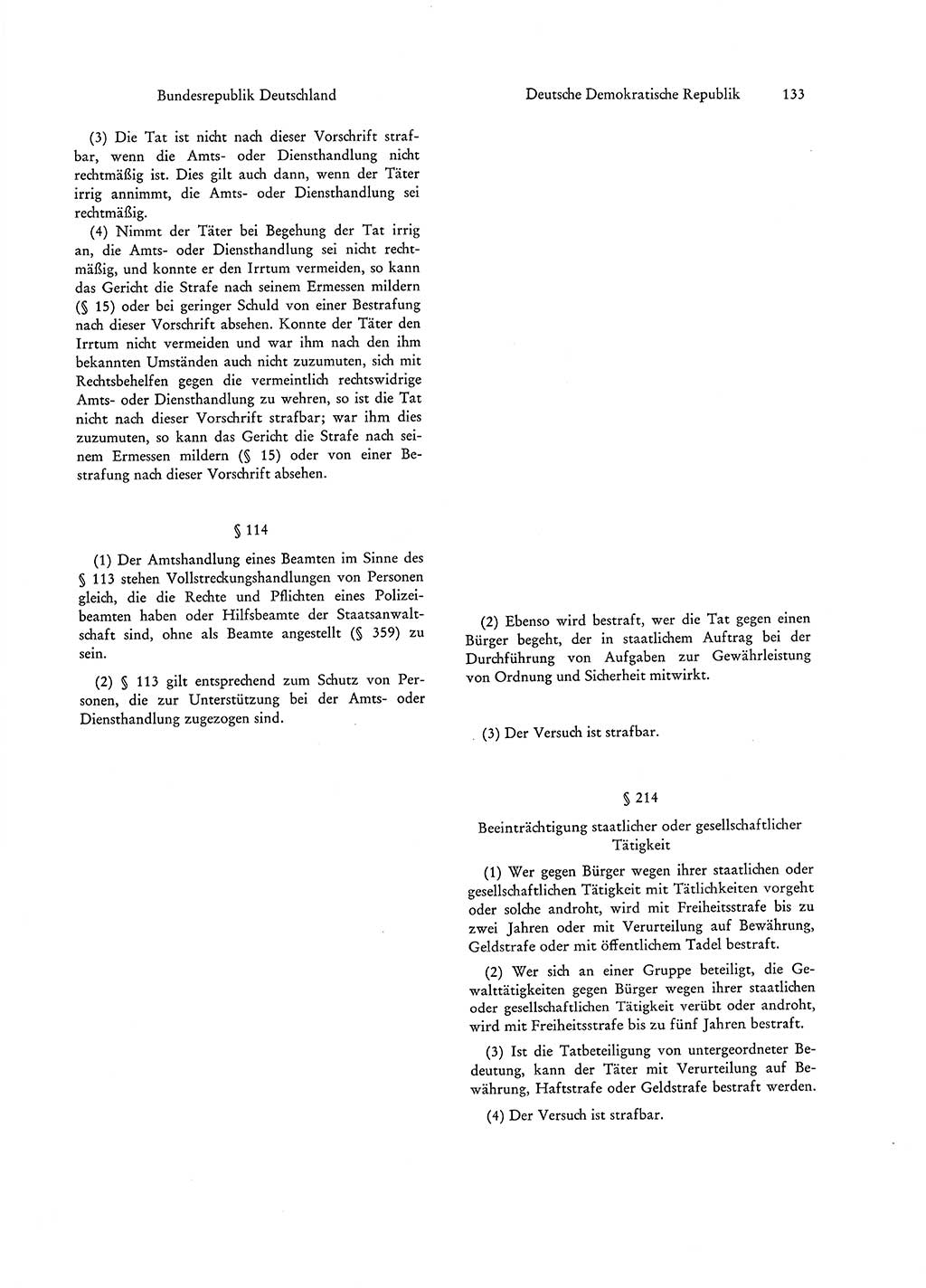 Strafgesetzgebung in Deutschland [Bundesrepublik Deutschland (BRD) und Deutsche Demokratische Republik (DDR)] 1972, Seite 133 (Str.-Ges. Dtl. StGB BRD DDR 1972, S. 133)